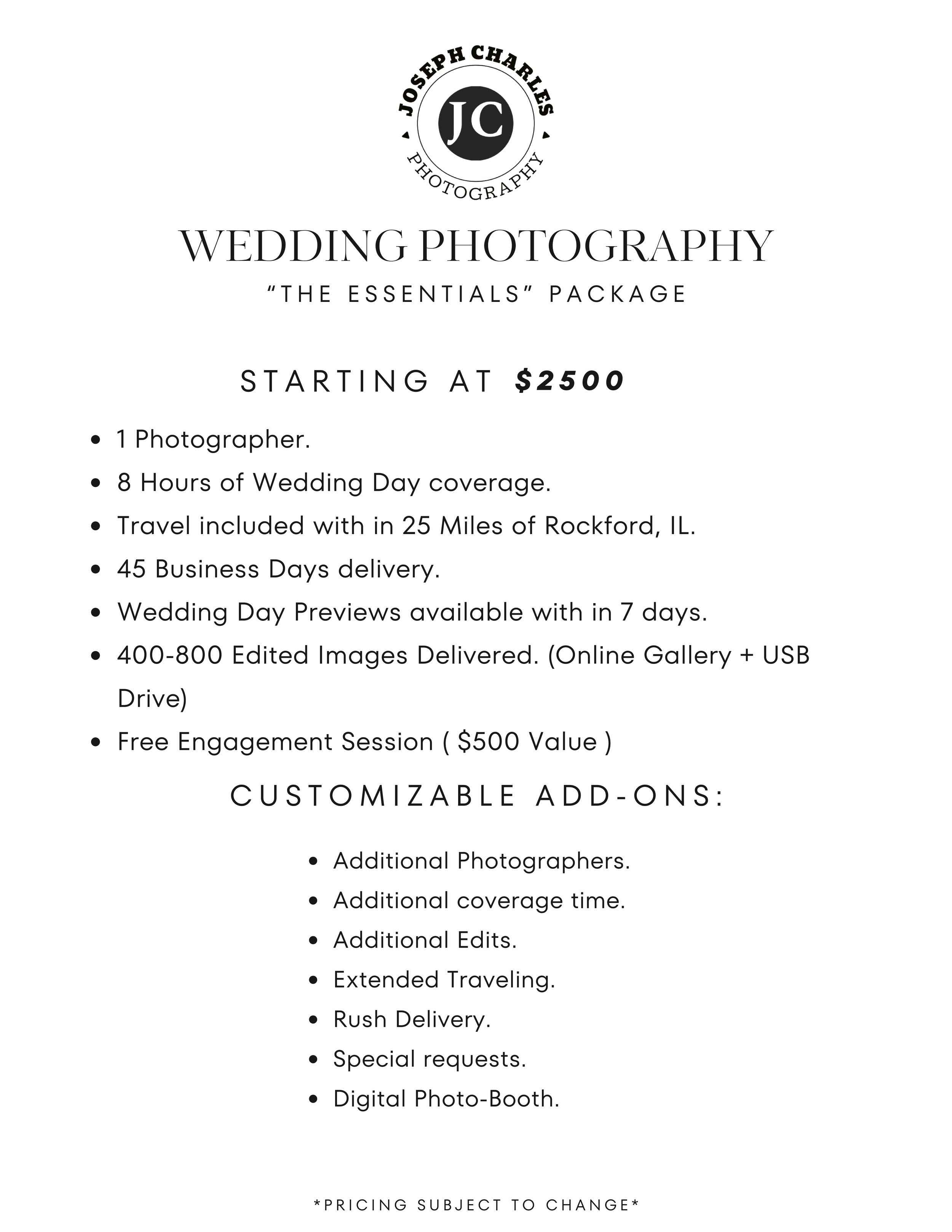 Wedding Photography Package