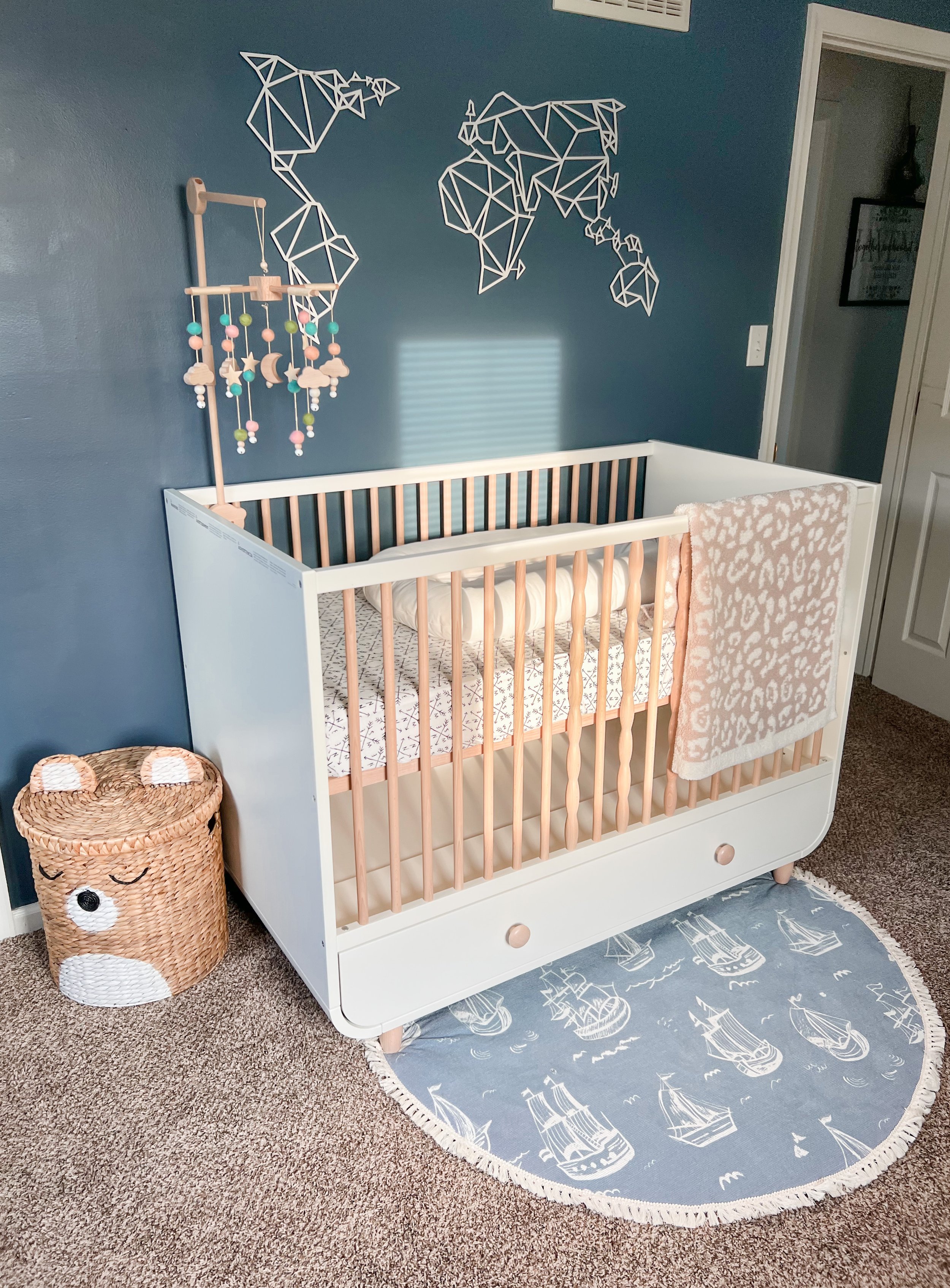 boho gender neutral nursery - travel themed nursery