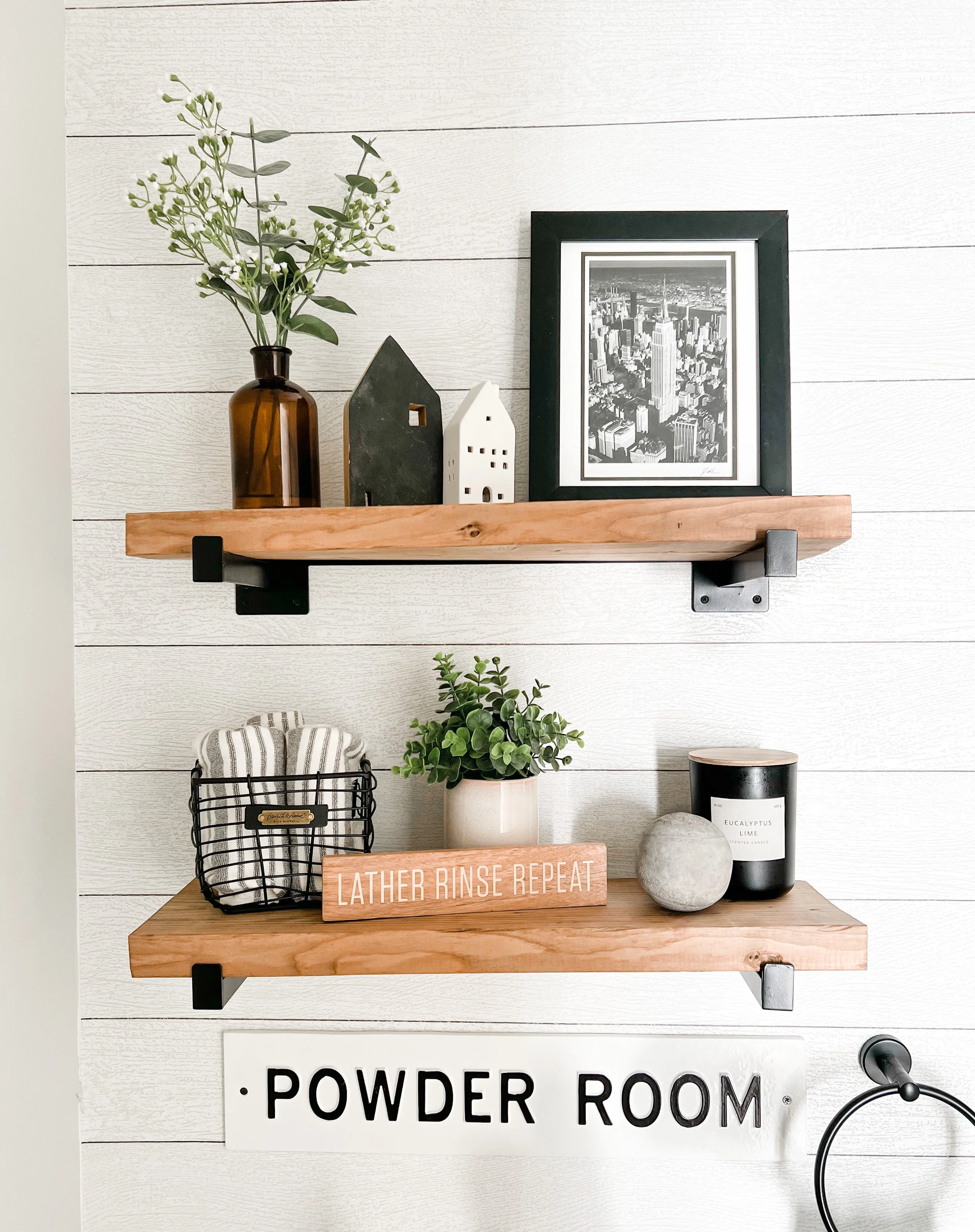 shiplap alternative close up of bathroom