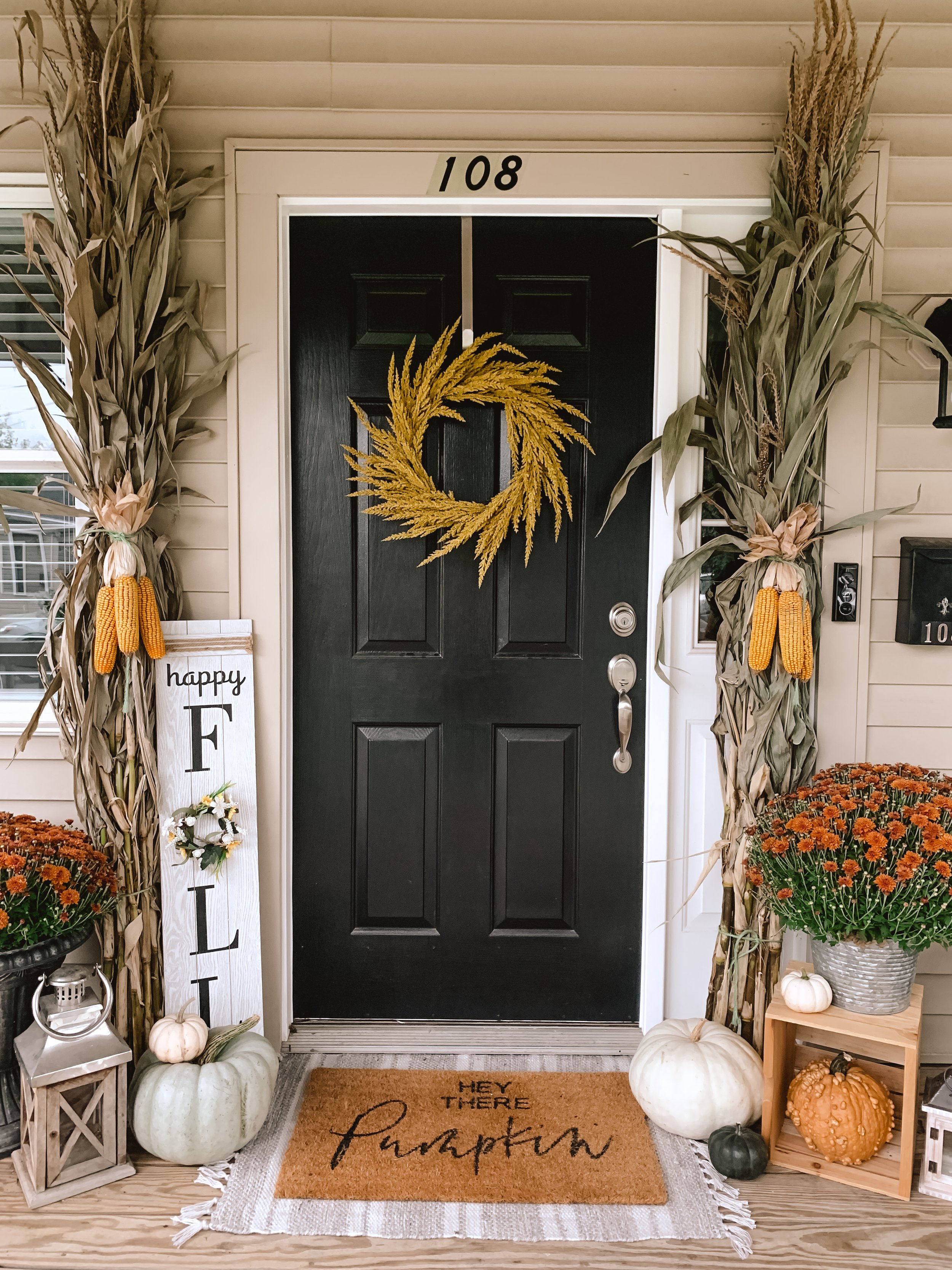 fall front door decor decorating idea