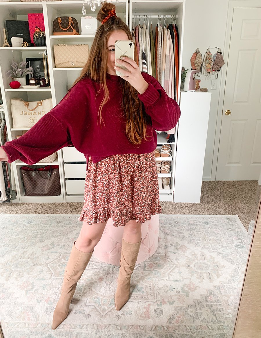sweater with dress outfit
