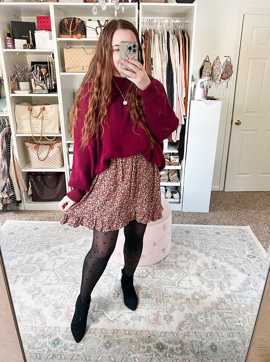 How to Wear a Sweater Over a Dress: Try This Trick