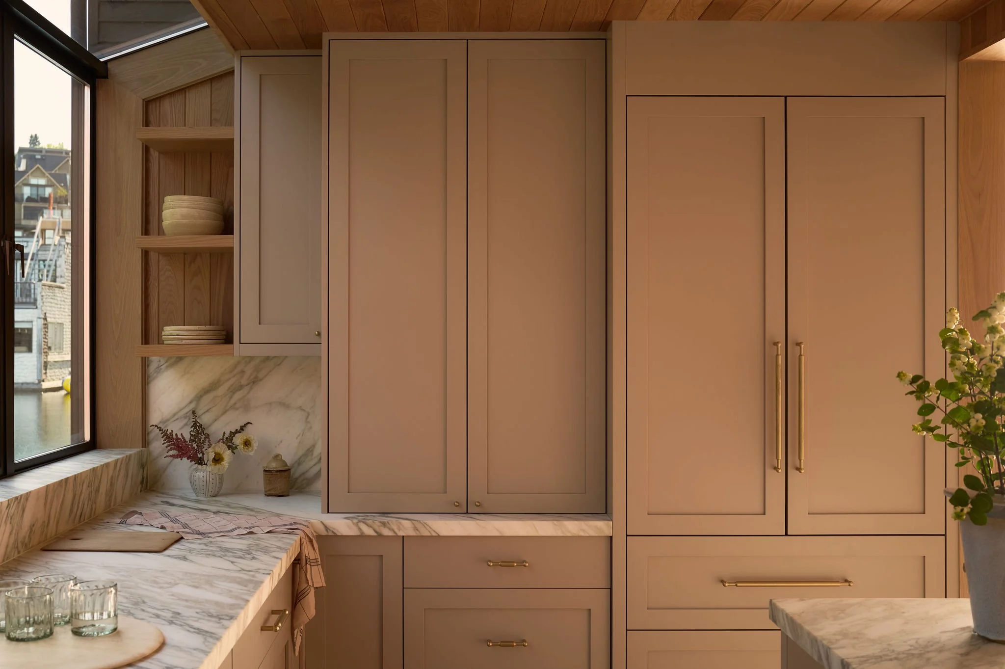 Seattle Interior Designer House Boat Kitchen Custom Cabinetry