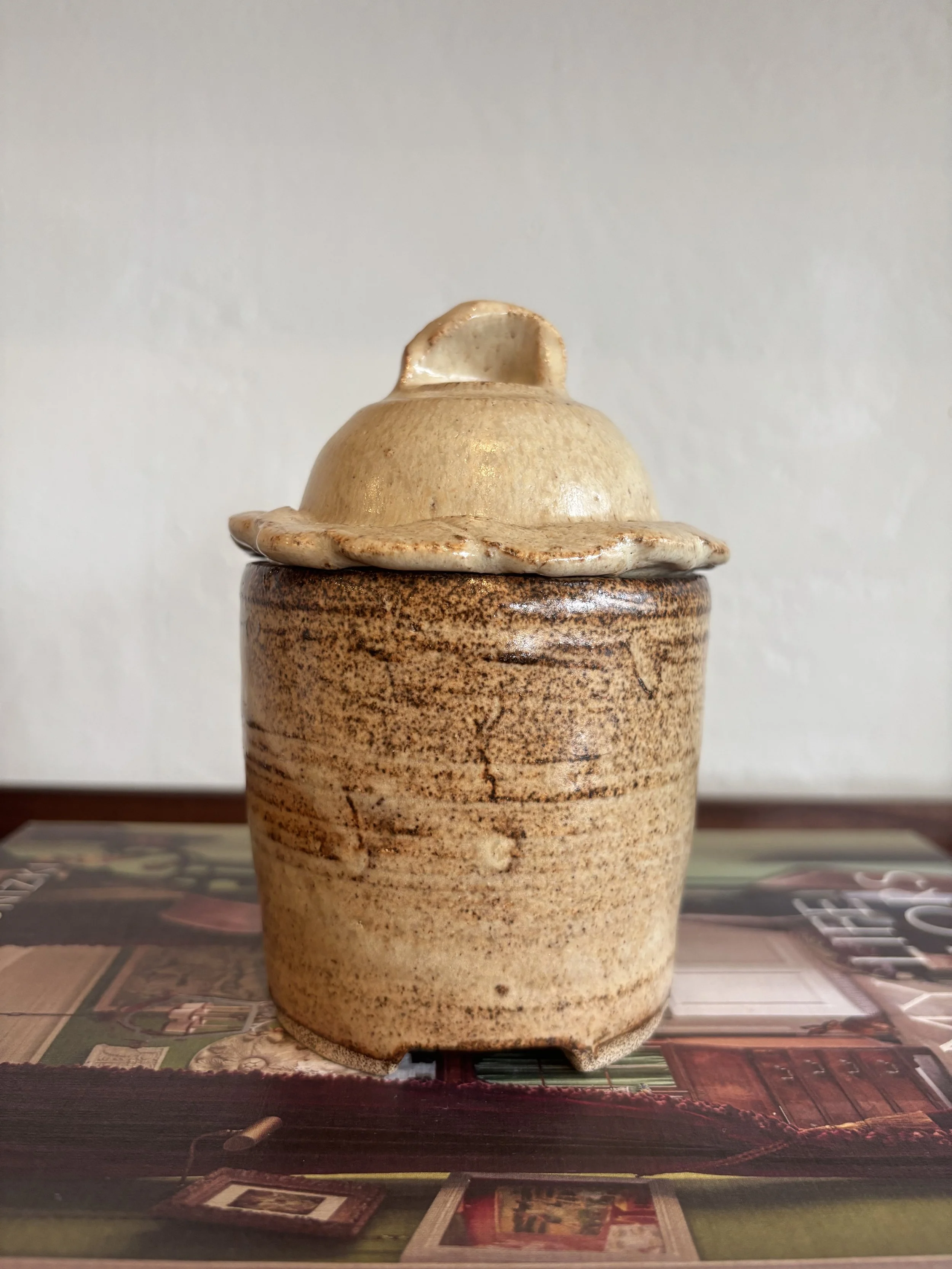 Hand Sculpted Jar with Lid