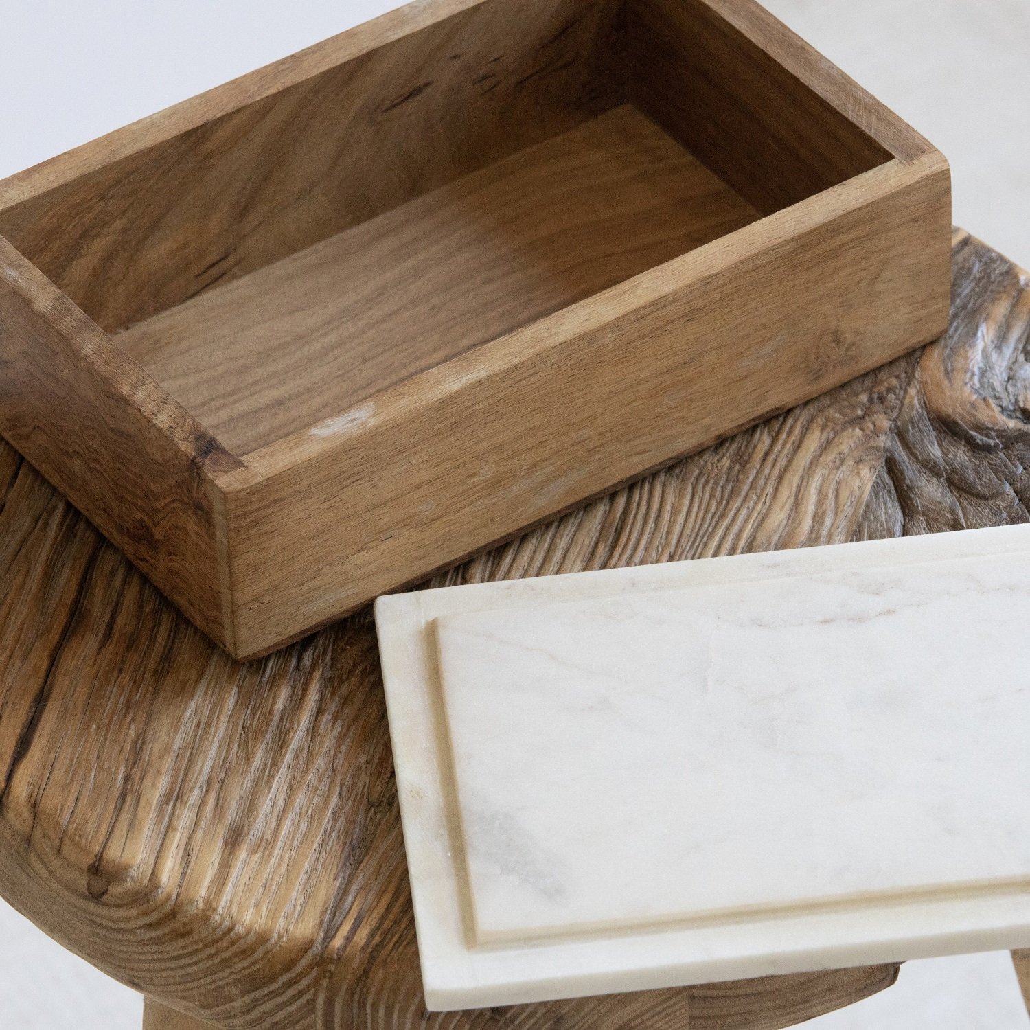 Wood Marble Vanity Box — Anja Michals Interior Design