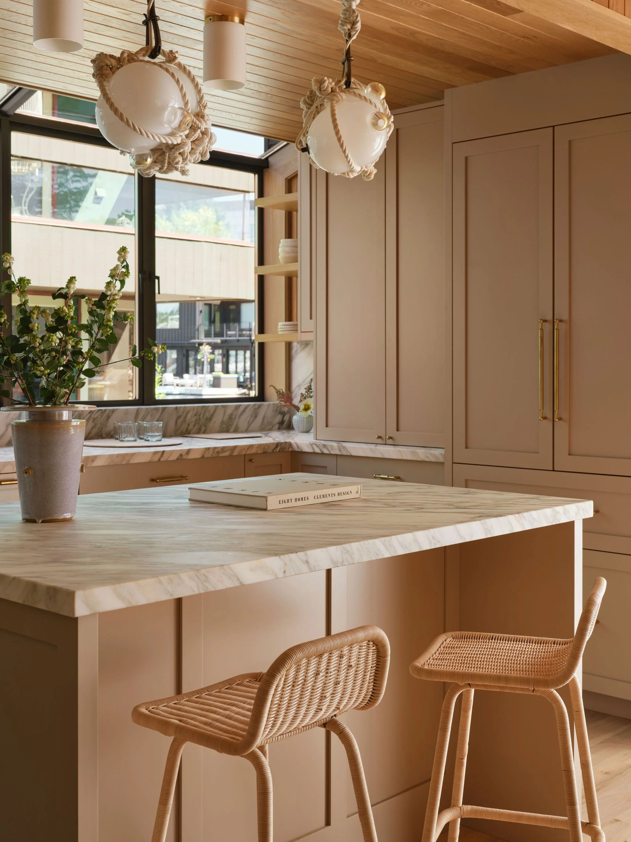 Seattle Interior Designer House Boat Kitchen Island