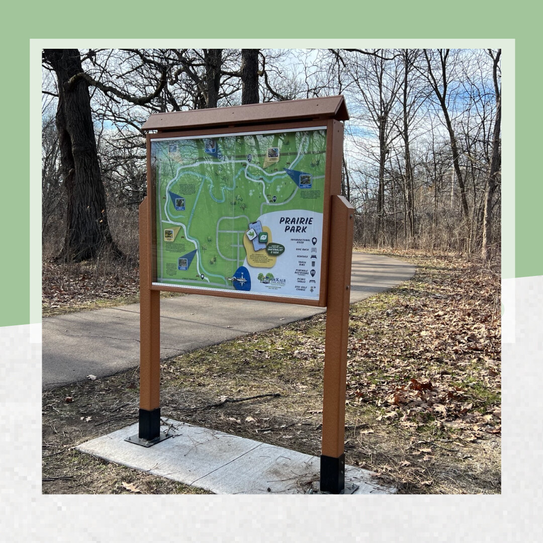 While we might still be in a fool's spring, we can't wait to be outdoors! For all of you in the DeKalb area, be sure to swing by and see the new Park District sign designed by our creative team!
