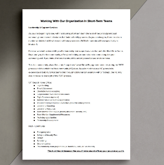 Working with Our Organization in Short-Term Teams