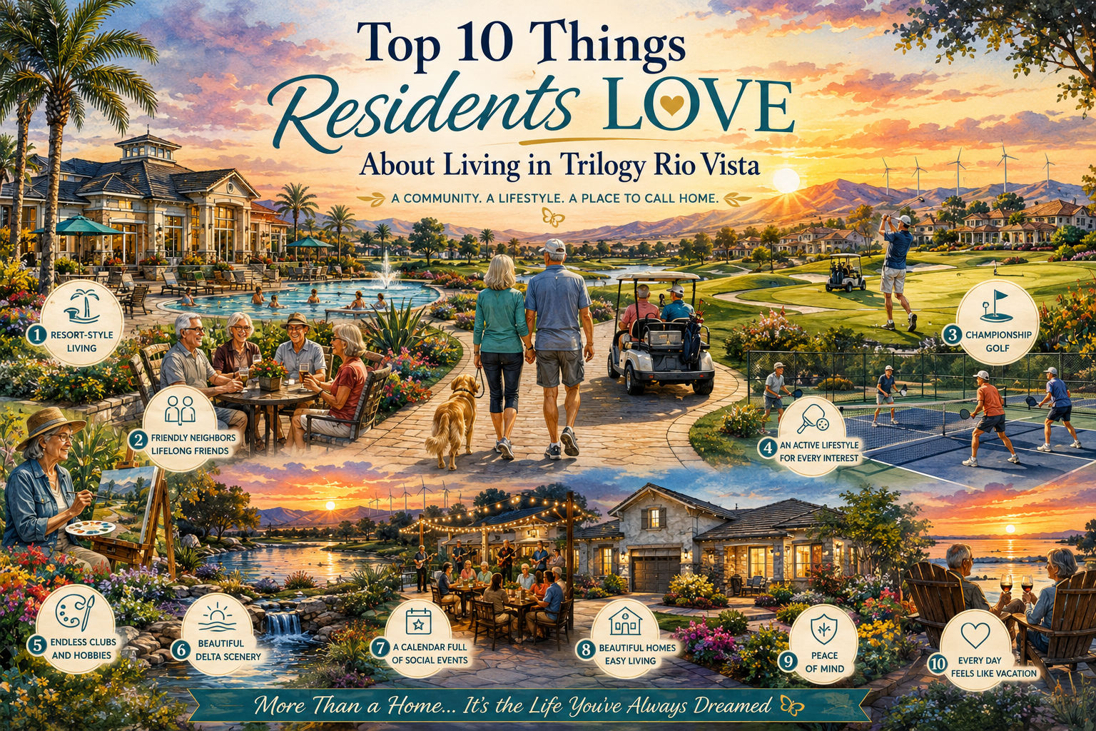 ❤️ Top 10 Things Residents LOVE About Living in Trilogy Rio Vista