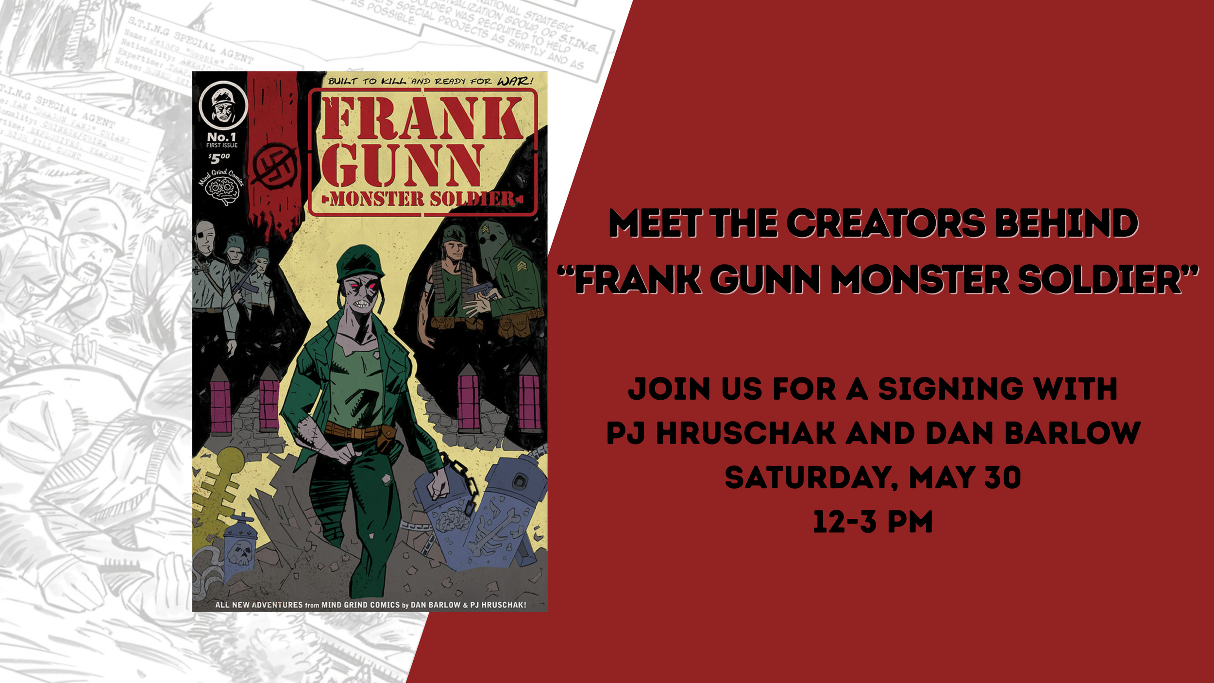 "Frank Gunn: Monster Soldier" Signing at Crooked Dog Comics