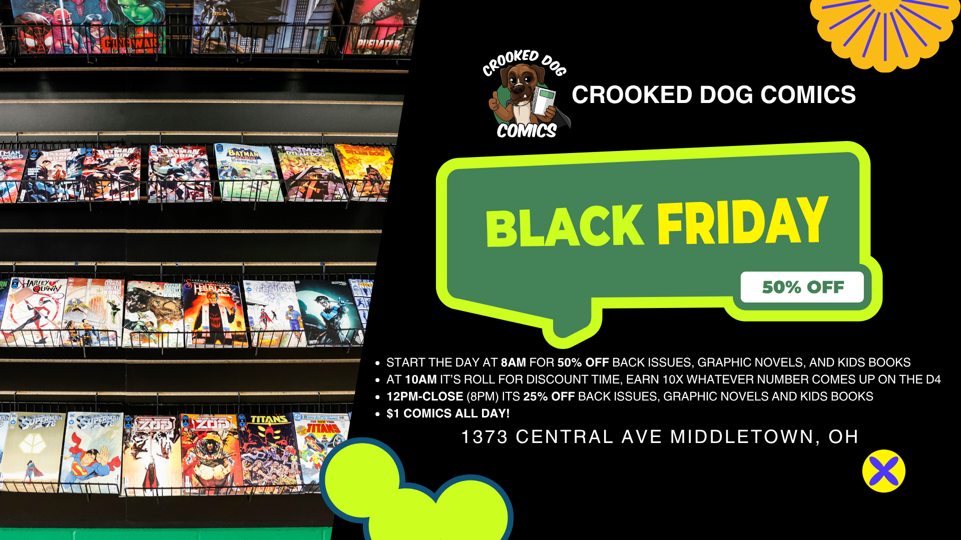 Black Friday Sale at Crooked Dog Comics