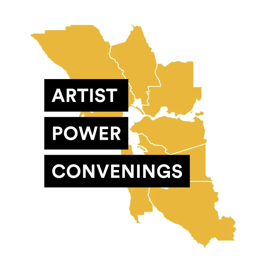 Map of the district of Columbia with the words 'Artist Power Convenings' in bold black text.