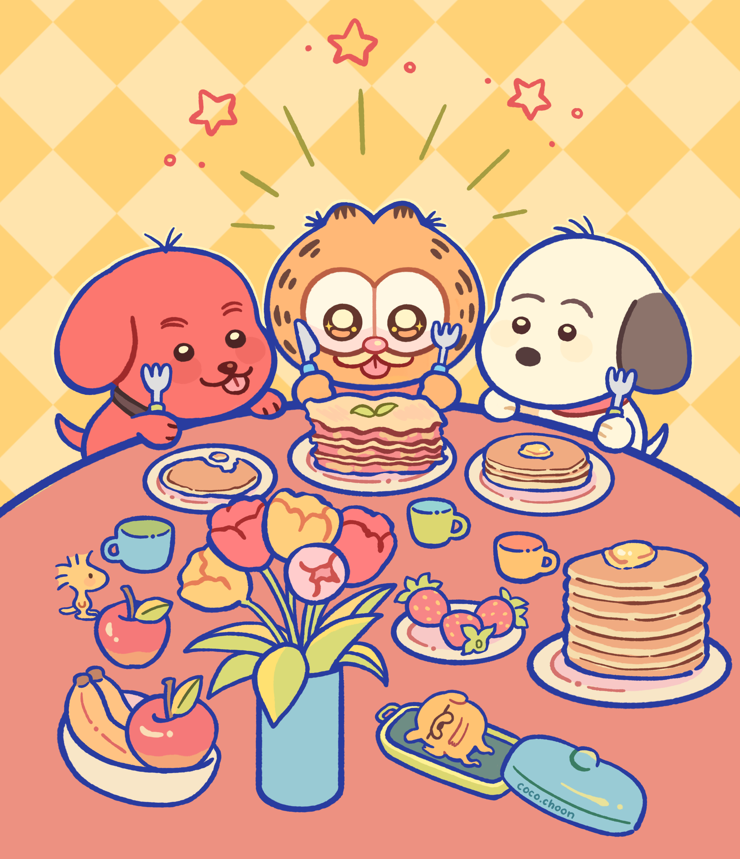 snoopy garf clifford breakfast time.png