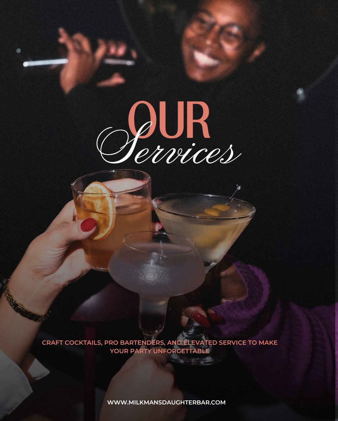Craft cocktails, pro bartenders, and elevated service to make your party unforgettable

📅 Start with filling out the MD inquiry form with all your dreams and a free consultation call 📞

🍾 We help plan your drinks + send a customized alcohol guide
