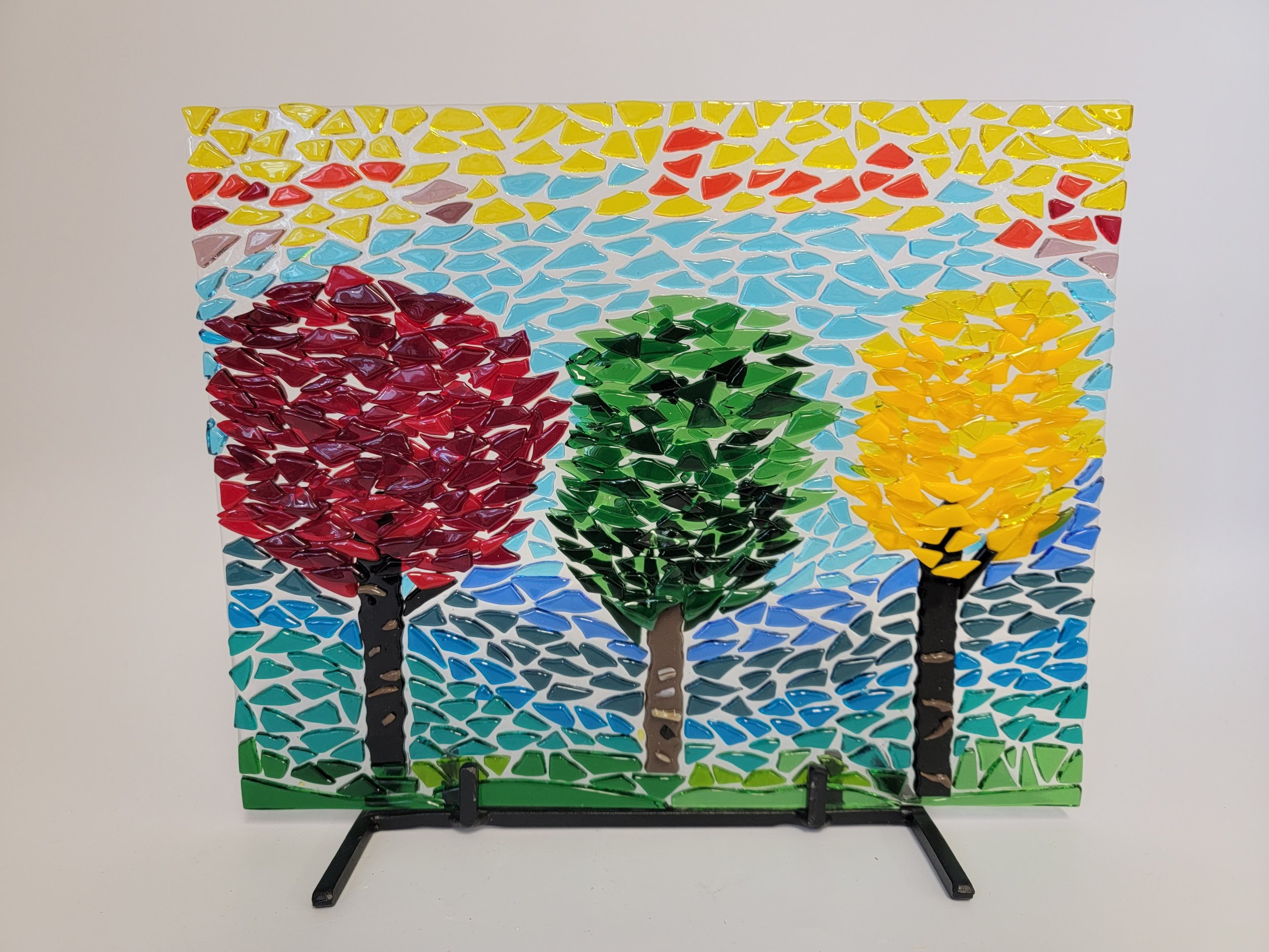 Fused Glass Mosaic Trees