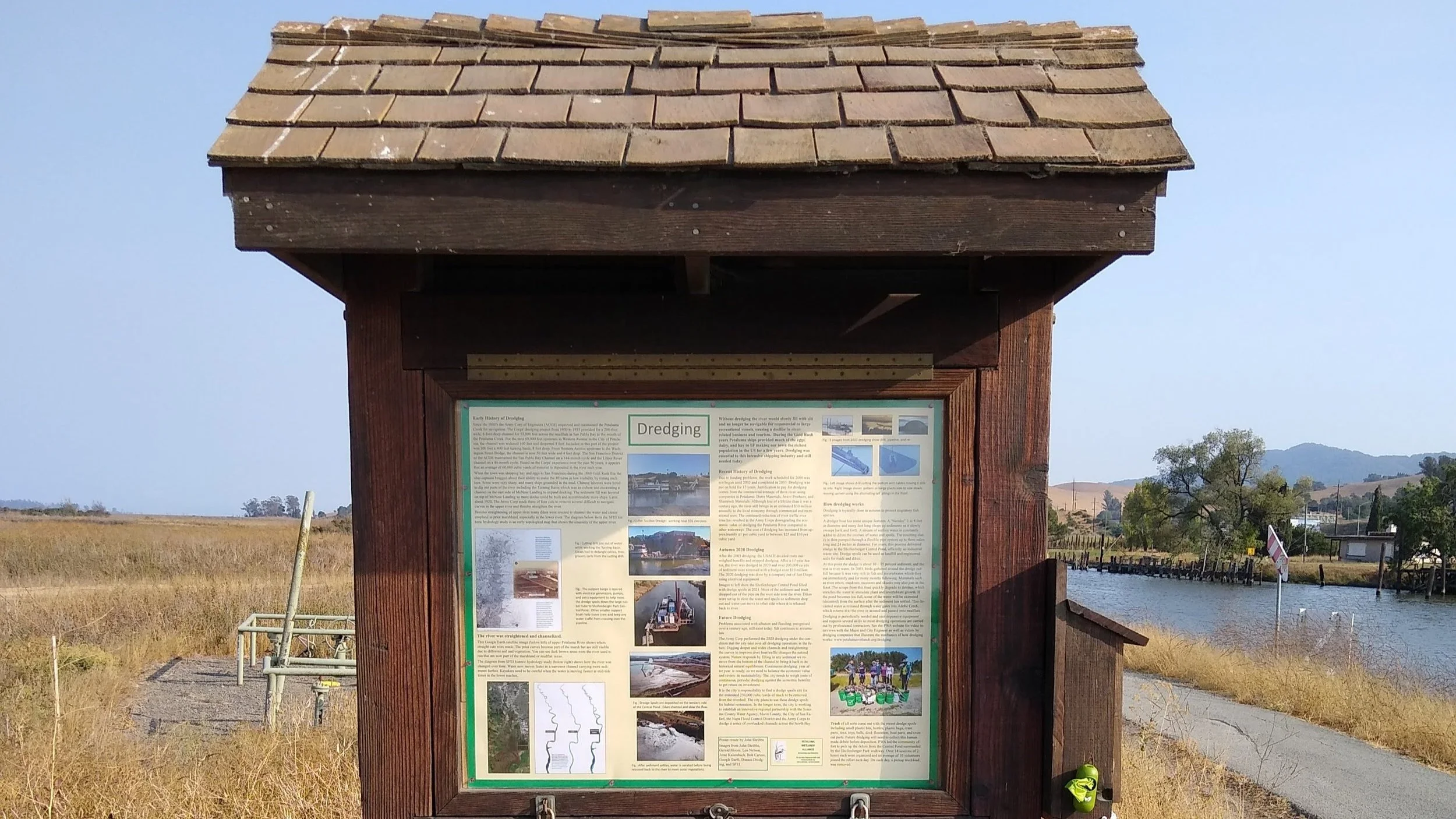 I created several posters currently in Shollenberger Park and they are all about water. This one covers dredging and is located near the viewing pier.