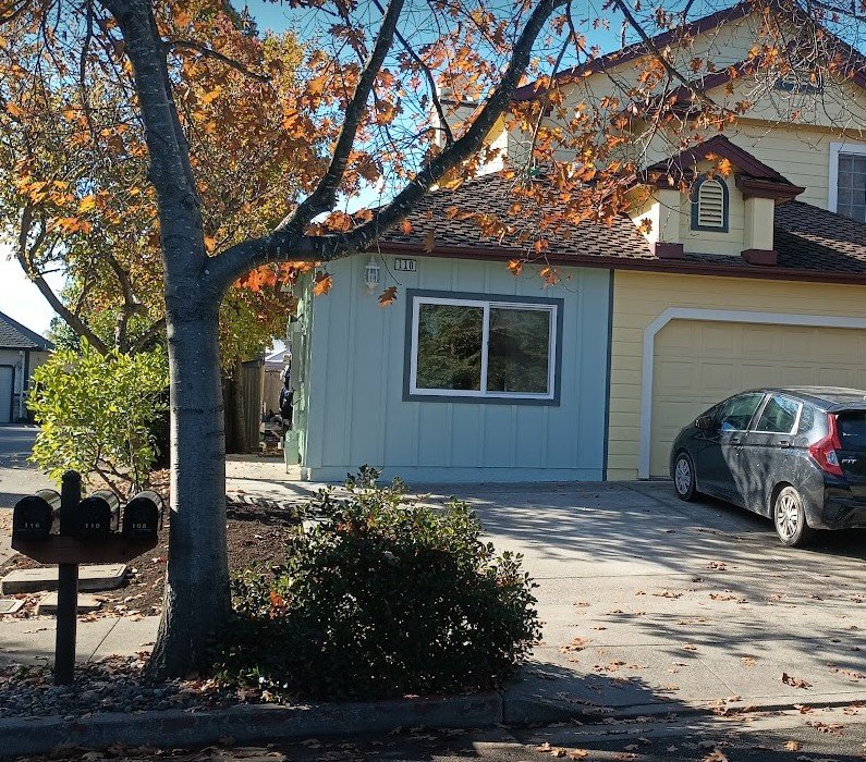 In 2024 I built an ADU for my son that is 300 sq. ft. It is the sage colored section and replaced a single door garage slot. By doing all the design, drafting, and permitting myself I learned the entire process including all the PGE and energy requir