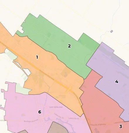 image of Petaluma voting districts