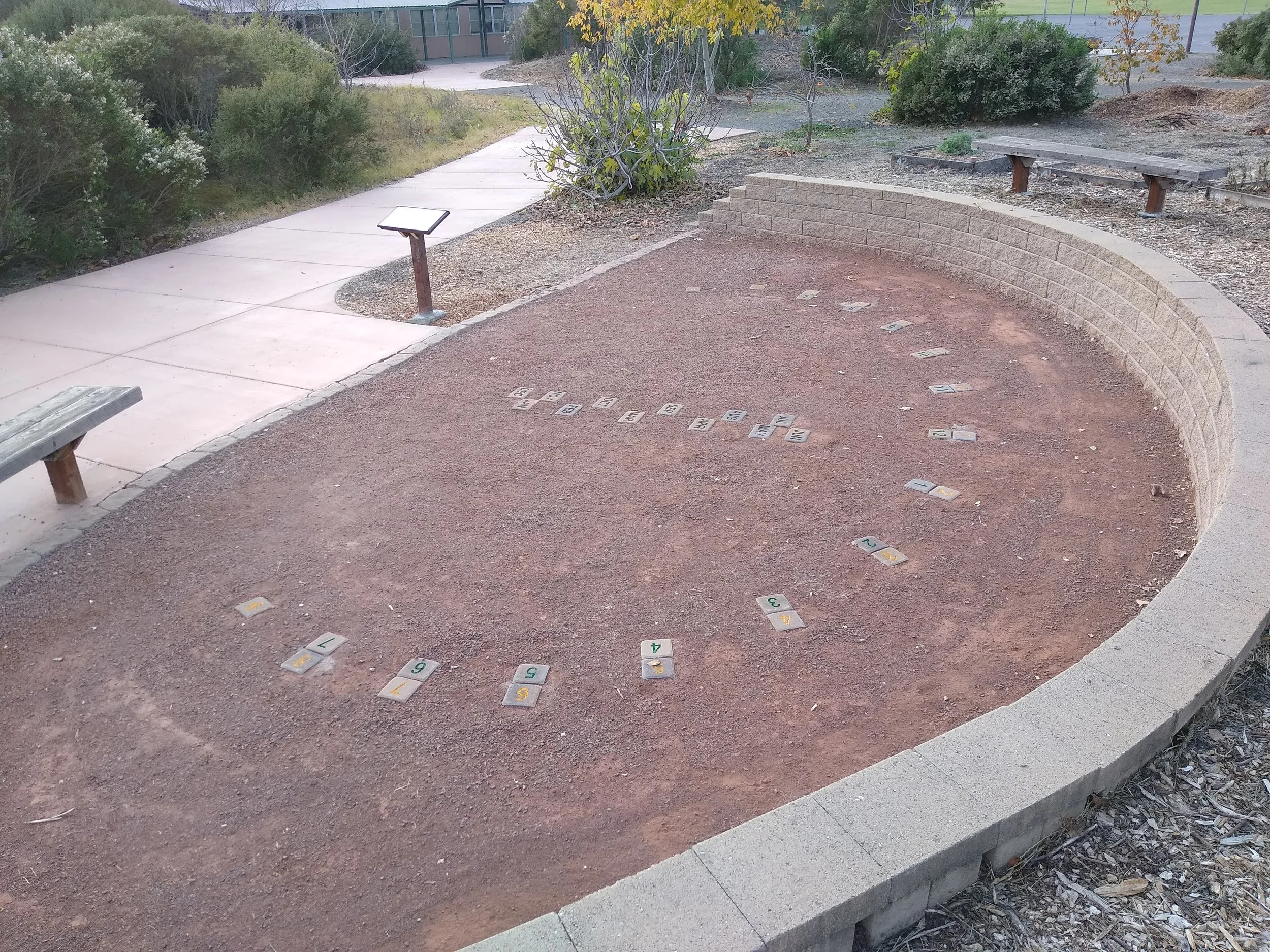 Completed Human Sundial in OLE. Also serves as 30 person amphitheater.