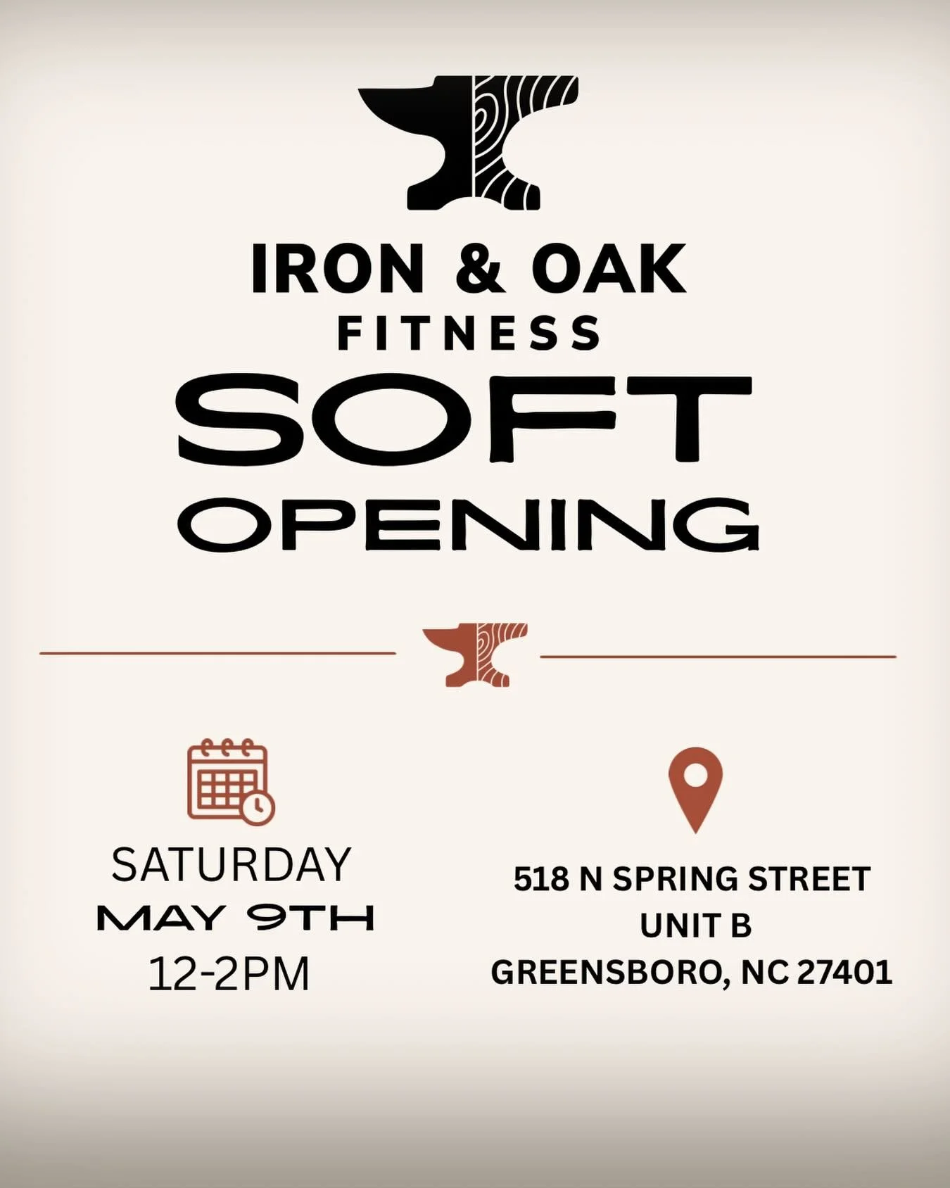 We&rsquo;re opening the doors to Iron and Oak Fitness and inviting our friends and family to be the first to see the new space! 🥳

Come by, say hello, tour the gym, and celebrate this next chapter with us! 

This will be a relaxed, come-and-go style