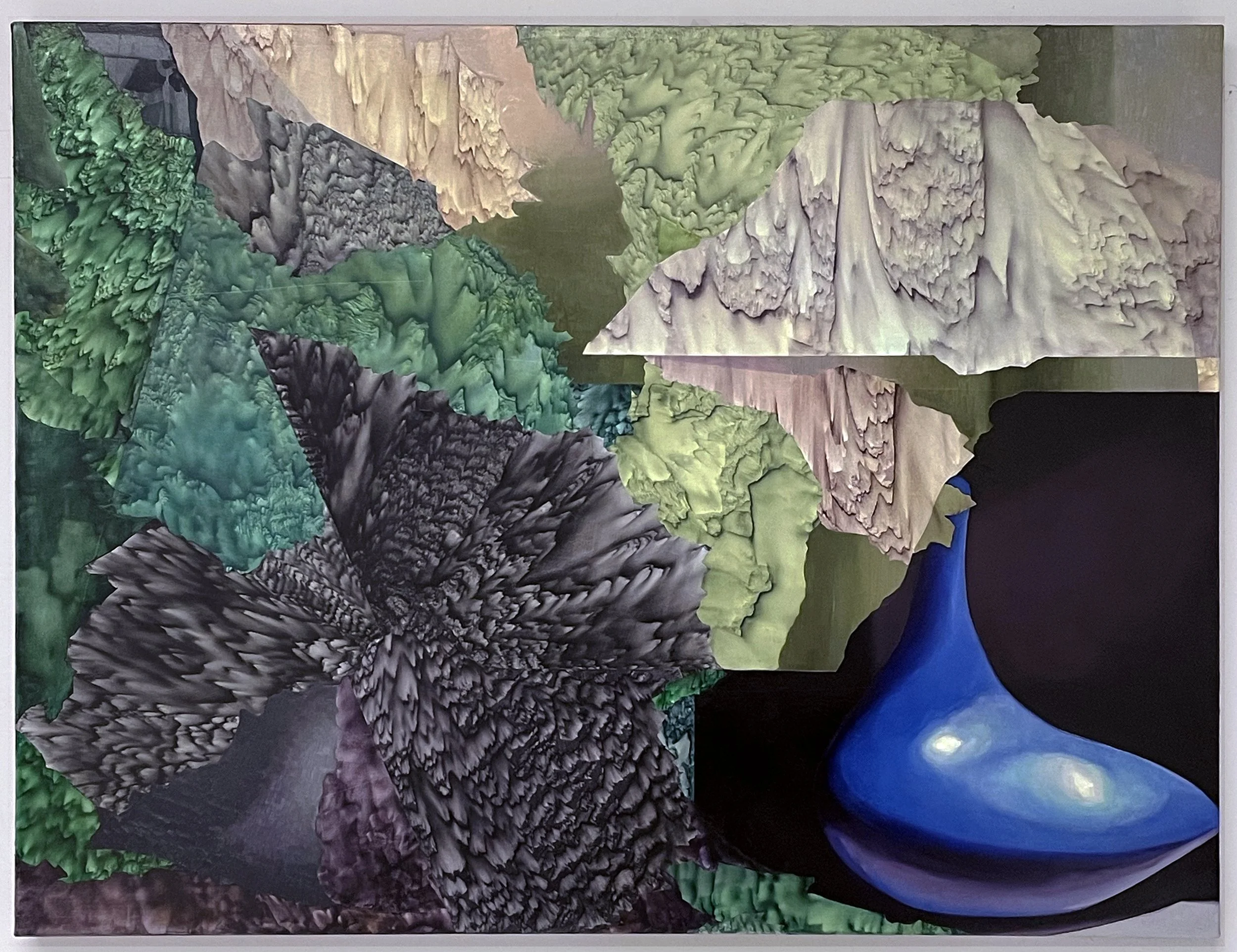 The Birds and No One Else, oil and acrylic on canvas, 30 x 40 inches, 2025