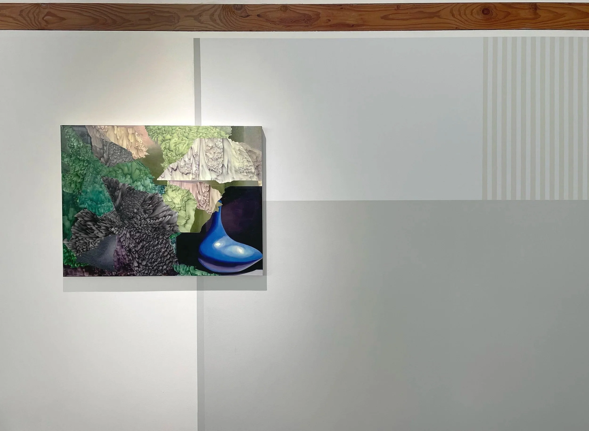 The Birds and No One Else, as installed with latex wall painting, Galveston Artist Residency, November 2025 - February 2026