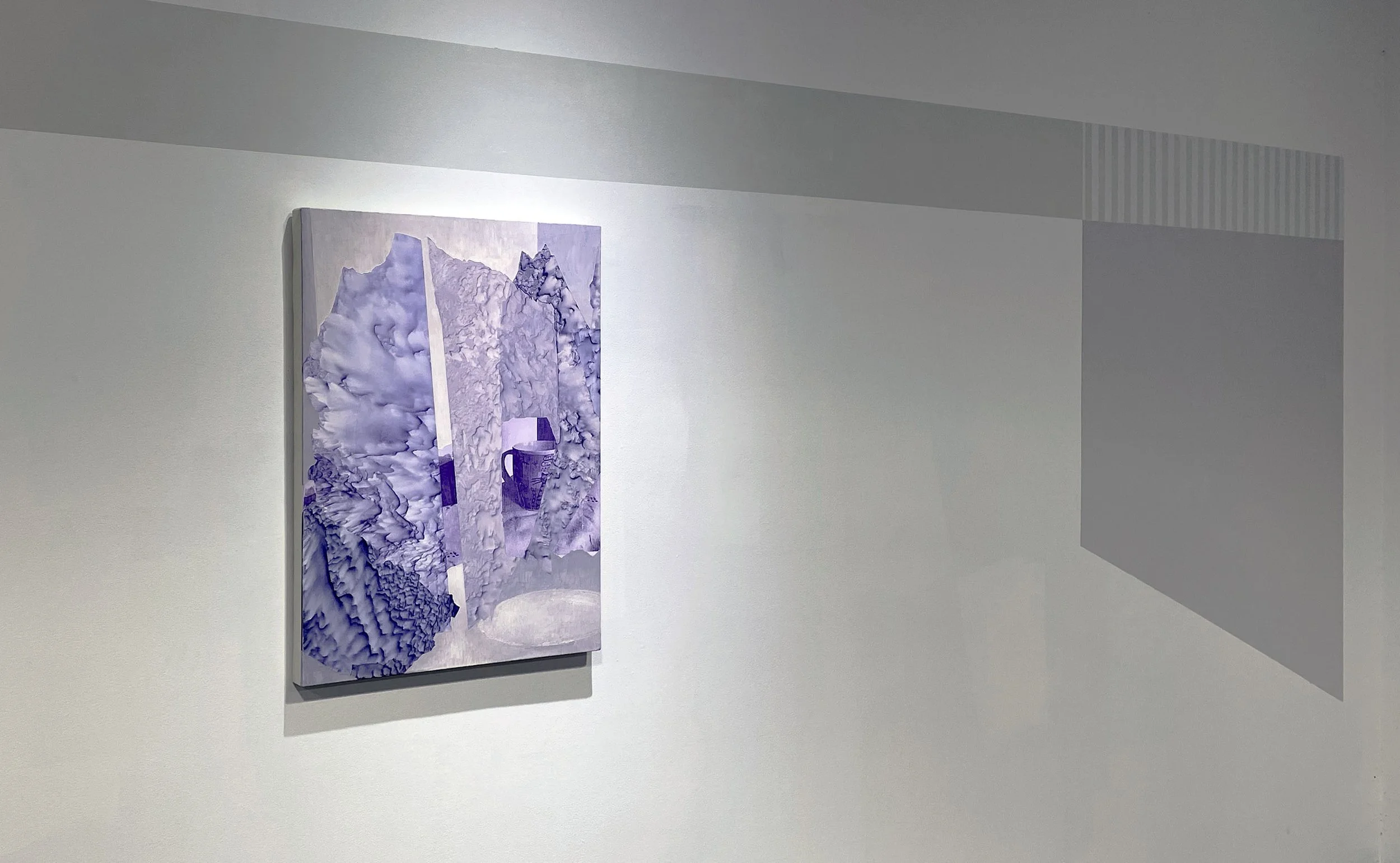 Food and Milk, as installed with latex wall painting, Galveston Artist Residency, November 2025 - February 2026