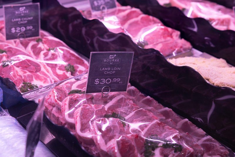 Meat in the display fridge - lamb