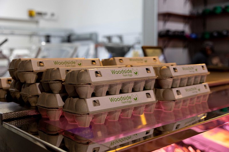 Cartons of Woodside farm eggs