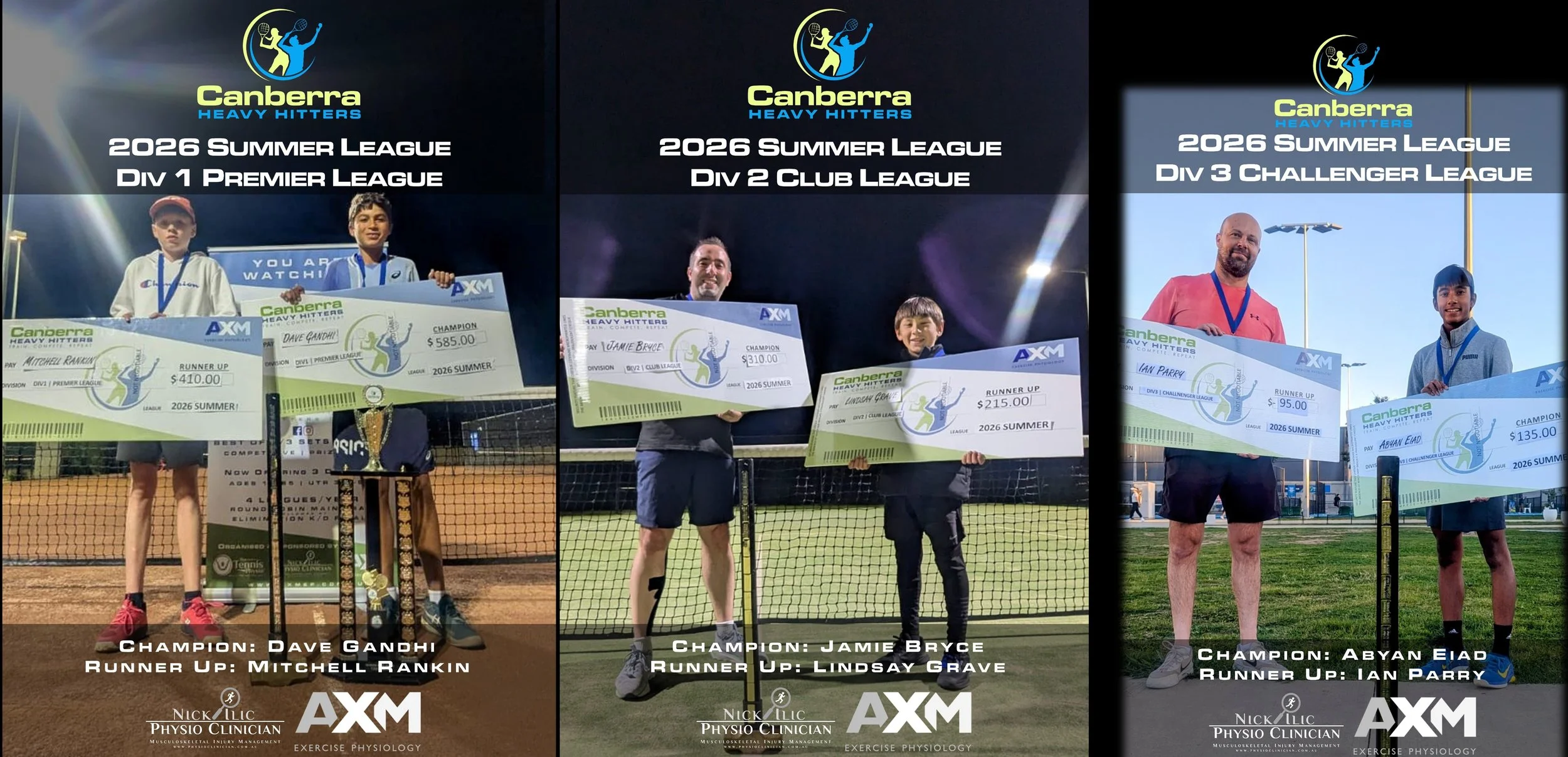 2026 CHH Summer League
Div1: Champion Dave Gandhi, Runner Up Mitchell Rankin, Finalists Ben Tedman & Jack Fuller
Div2: Champion Jamie Bryce, Runner Up Lindsay Grave, Finalists Bon Johansen and Henry Lan
Div3: Champion Abyan Eiad, Runner Up Ian Parry,