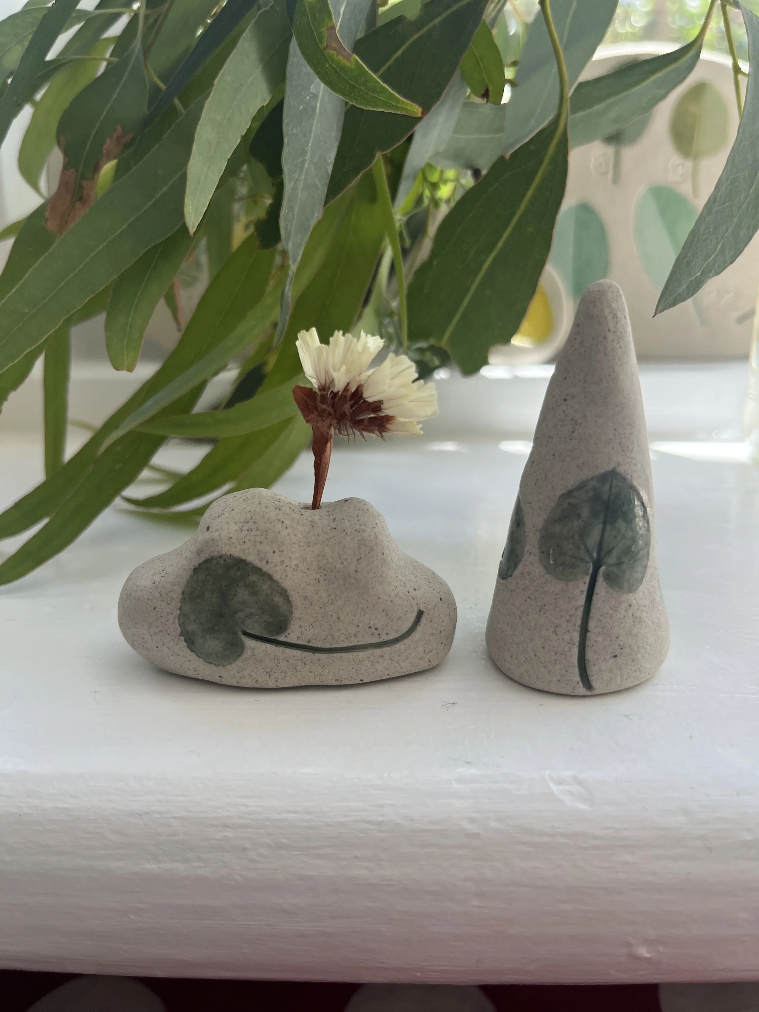 Small cloud and tree sprig set
