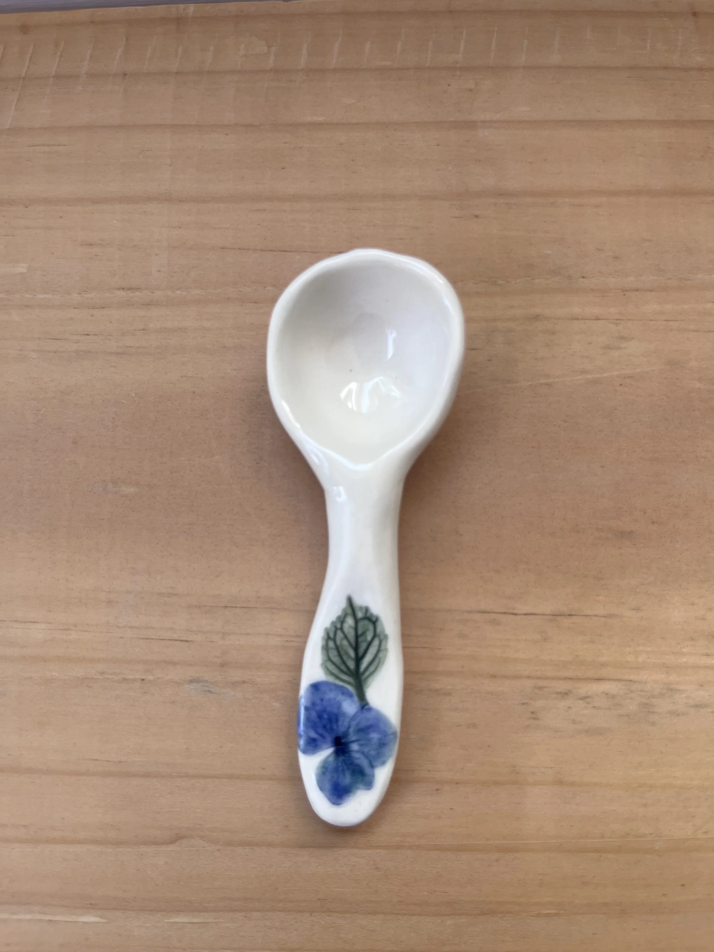 Porcelain hydrangea spoon