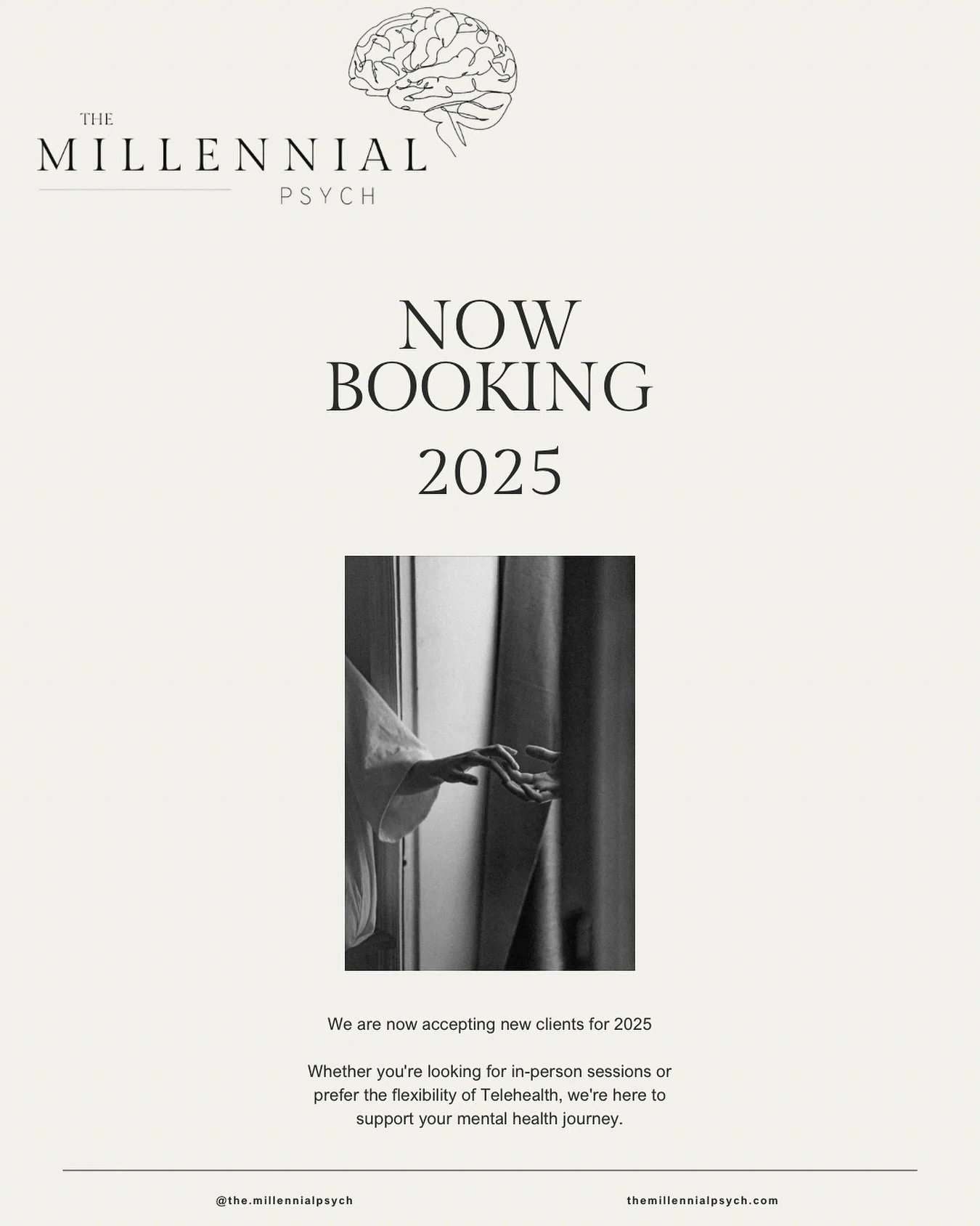The Millennial Psych Team is back and recharged for 2025 🧠

New year, same dedication to providing you with the tools, safe space, and quality care you need to thrive in twenty five✨

For appointments please email: admin@themillennialpsych.com

#por