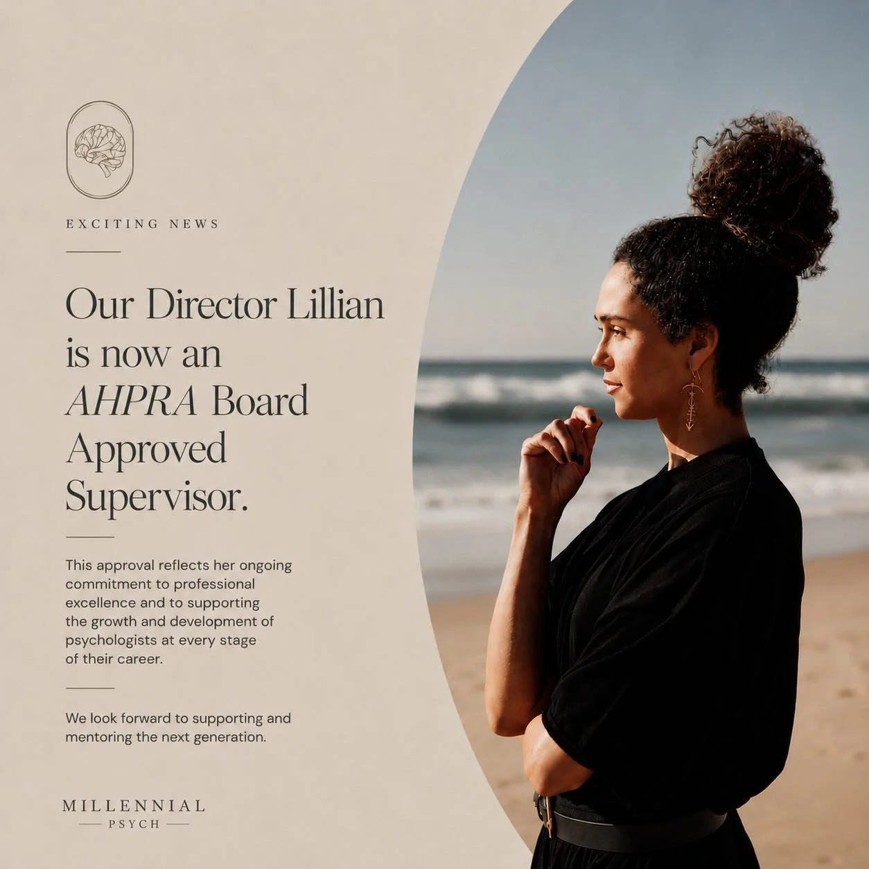 We&rsquo;re pleased to share that our Director, Lillian is now an AHPRA Board Approved Supervisor.

This milestone reflects her ongoing commitment to ethical, reflective, and high-quality psychological practice, alongside a passion for supporting the