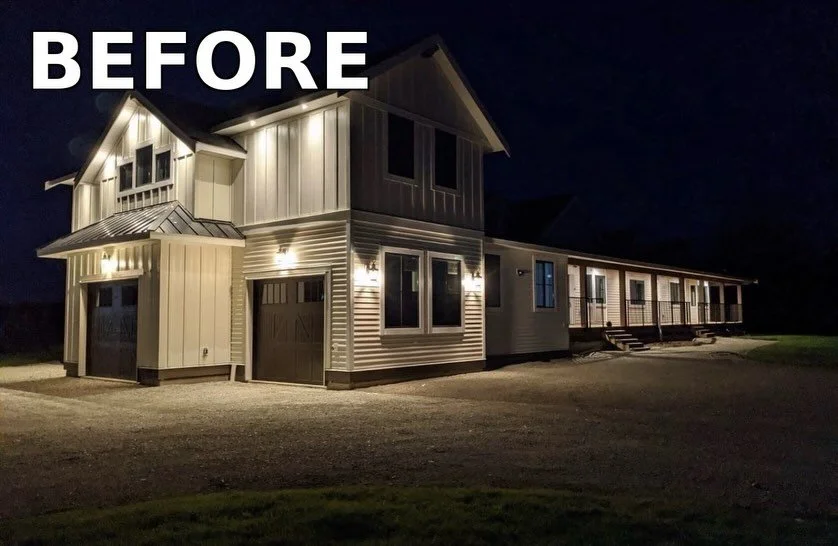 We wired this property a few years back. The owners called back to add more potlights to the gables. Always happy to return to a job well done. #lowermainlandelectrician #vancouverelectrician #surreyelectrician #deltaelectrician #burnabyelectrician​​