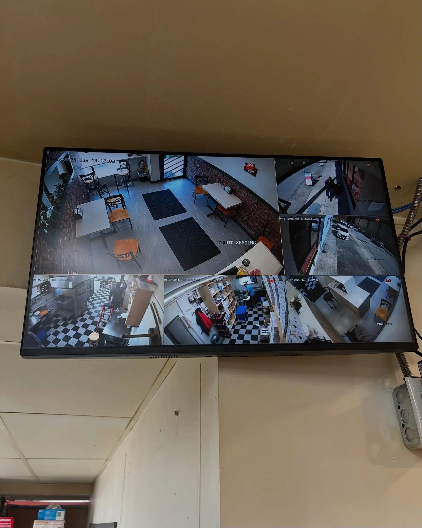 Commercial security camera installation for a pizza shop in Burnaby &mdash; completed by Hundel Electric. #lowermainlandelectrical #vancouverelectrical #surreyelectrical #deltaelectrical #burnabyelectrical