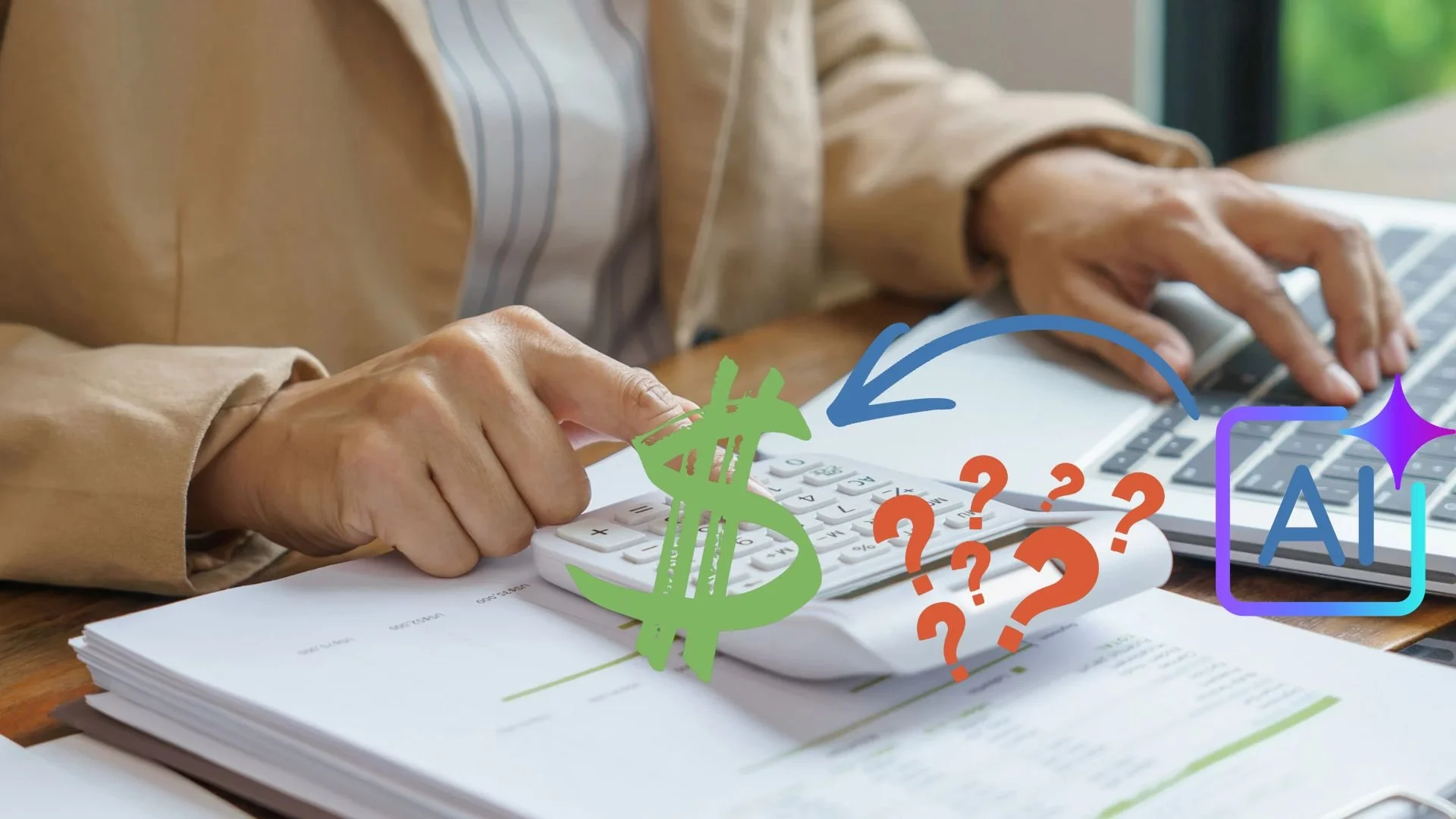 photo of a business owner in Charlotte calculating customer acquisition costs based on AI optimization spend