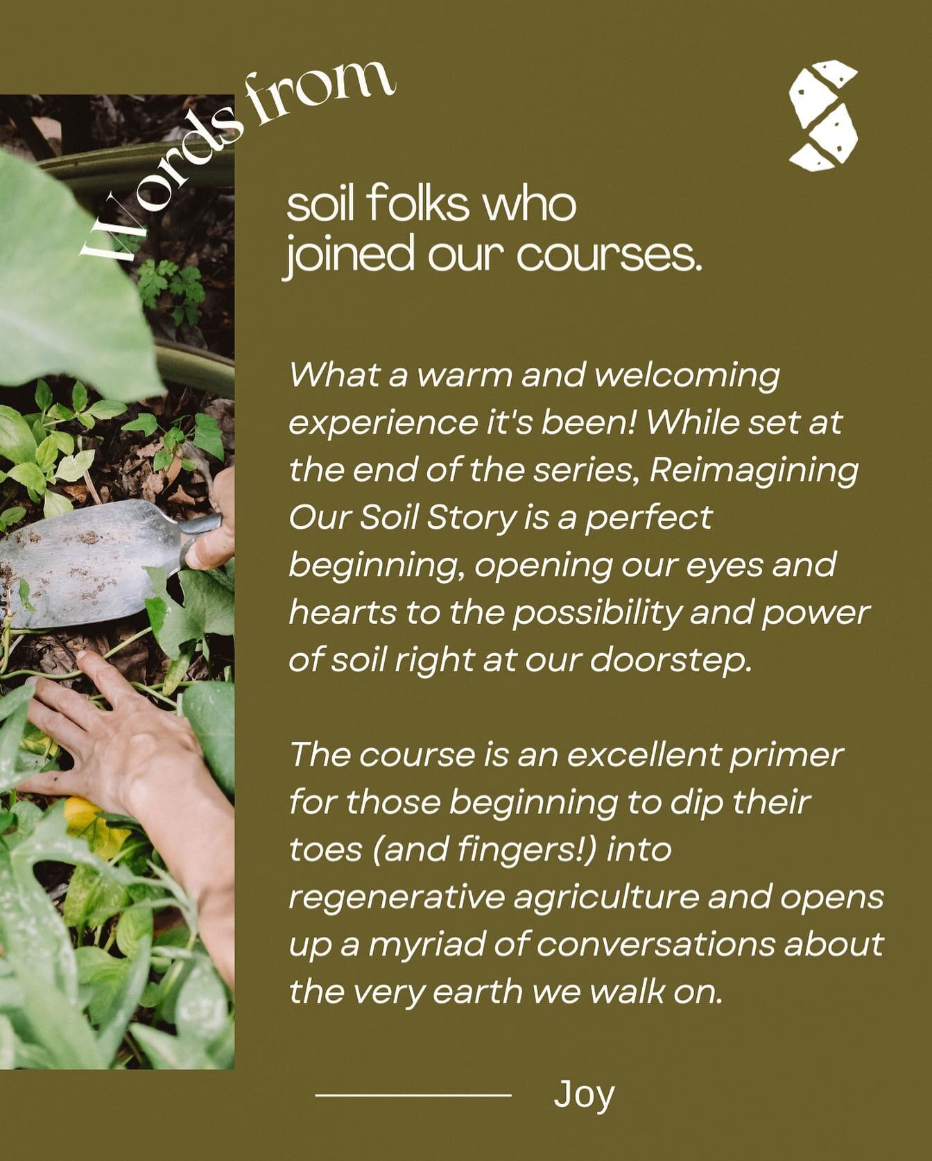 Just a few more days till our course on Reimagining Our Soil Story begins on  Thursday 27th April! 

Are you joining us? ☺️🤲🏻

This course serves as an introduction for individuals who are just starting to explore the world of regenerative agricult