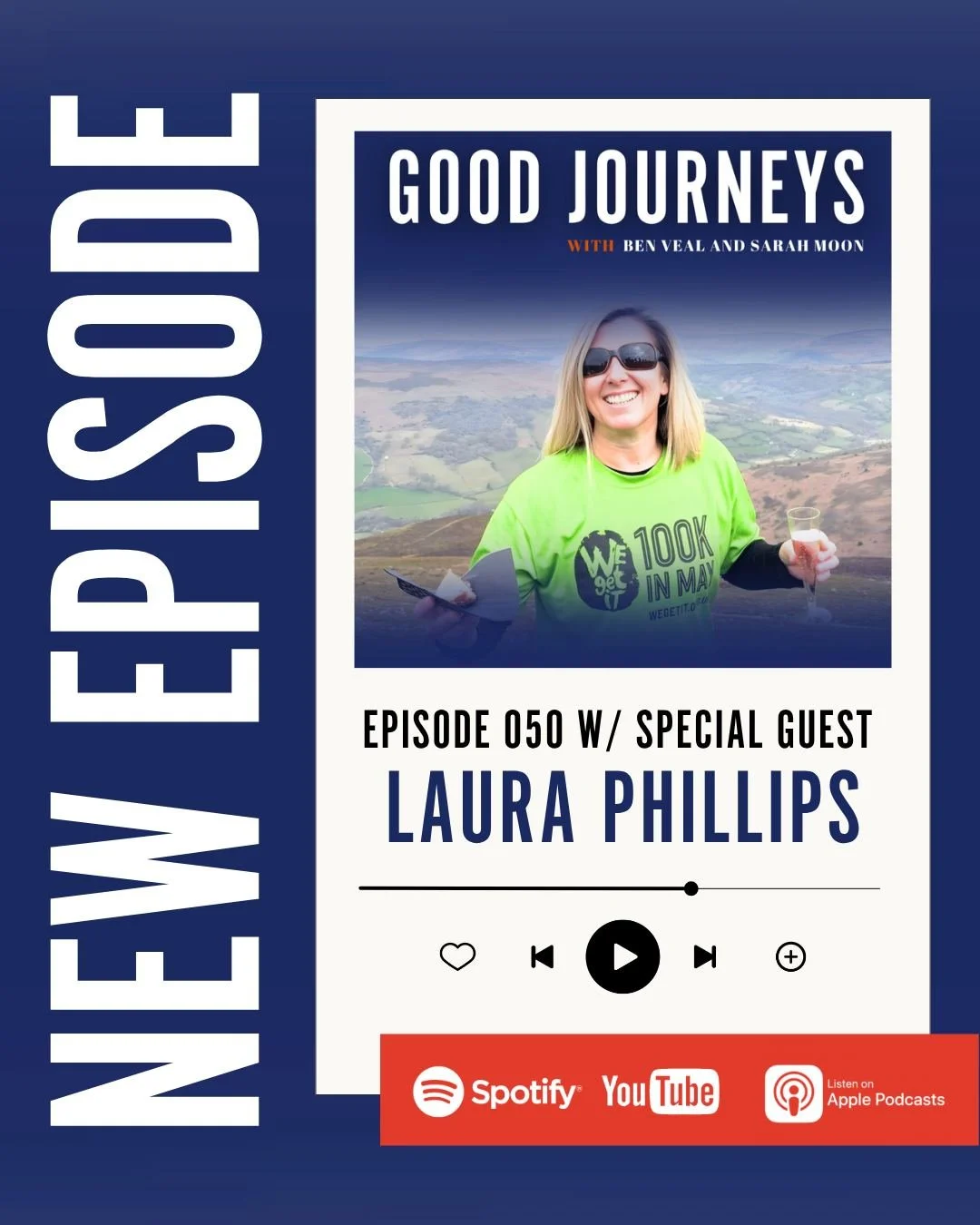 🎙 Episode 50 is now live!

Our milestone episode brings together hosts @benvealwrites and @sarah_moon with a truly special guest @life_of_lauraphillips  founder of Bath-based cancer charity @wegetittogether 

Laura shares her personal journey and th