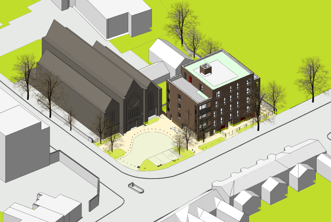 The first version of the design - on unused land