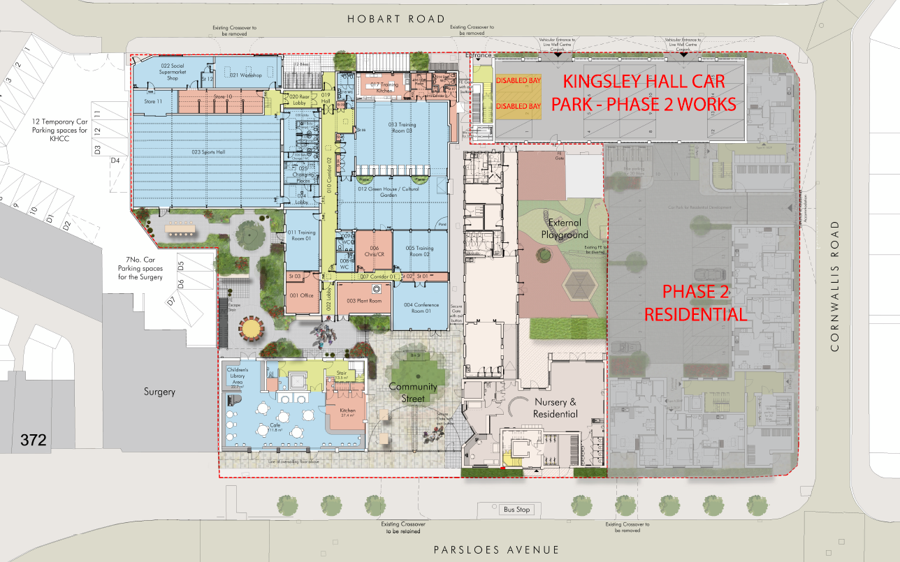 The phasing plan for thew site