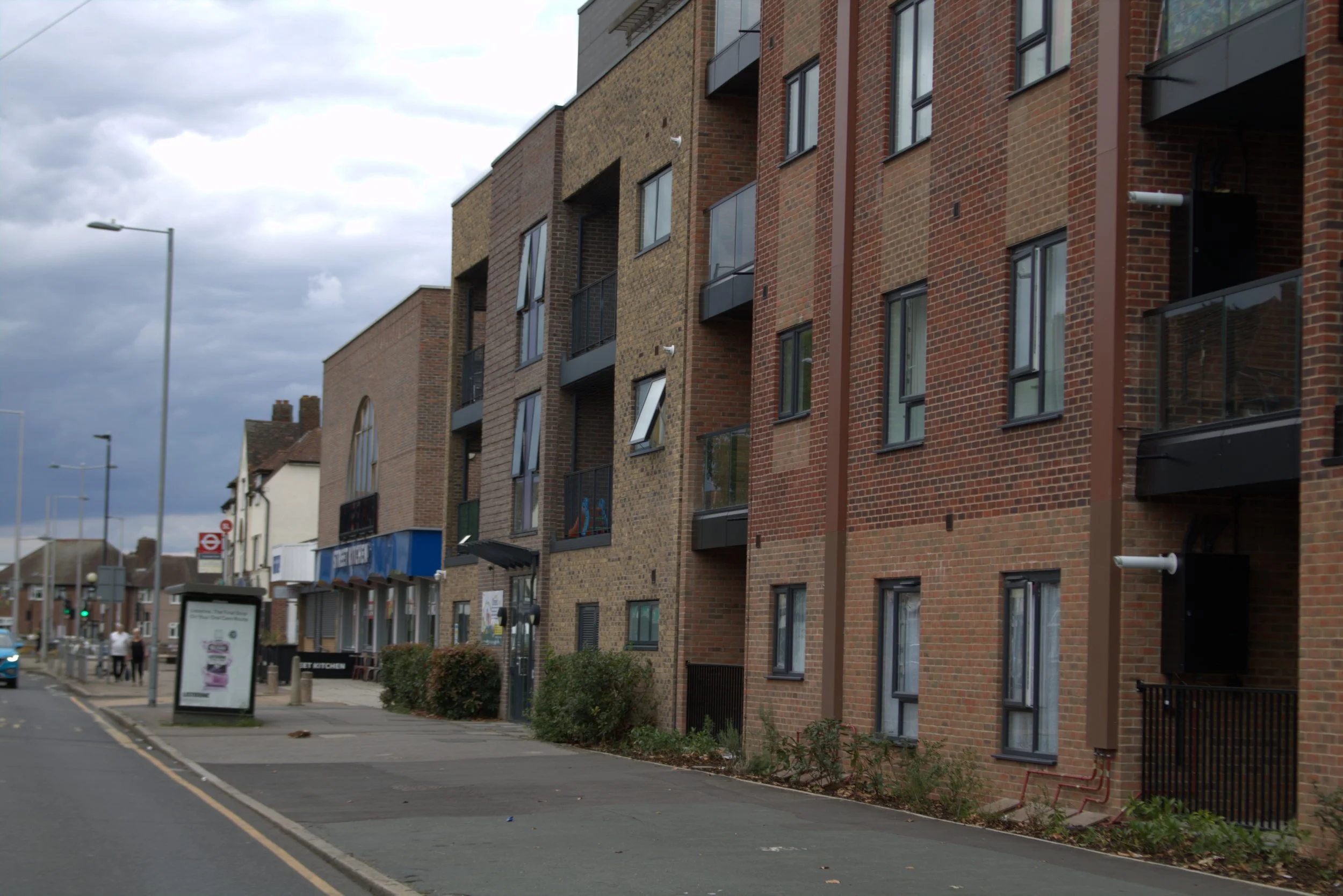 Newly completed apartments on the site
