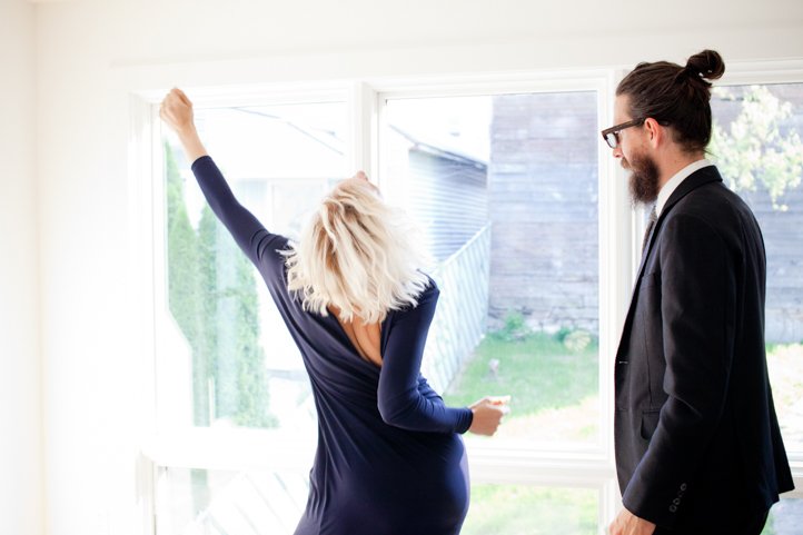 Randy &amp; Kelsey Taylor dance together at their home in Hudson, NY