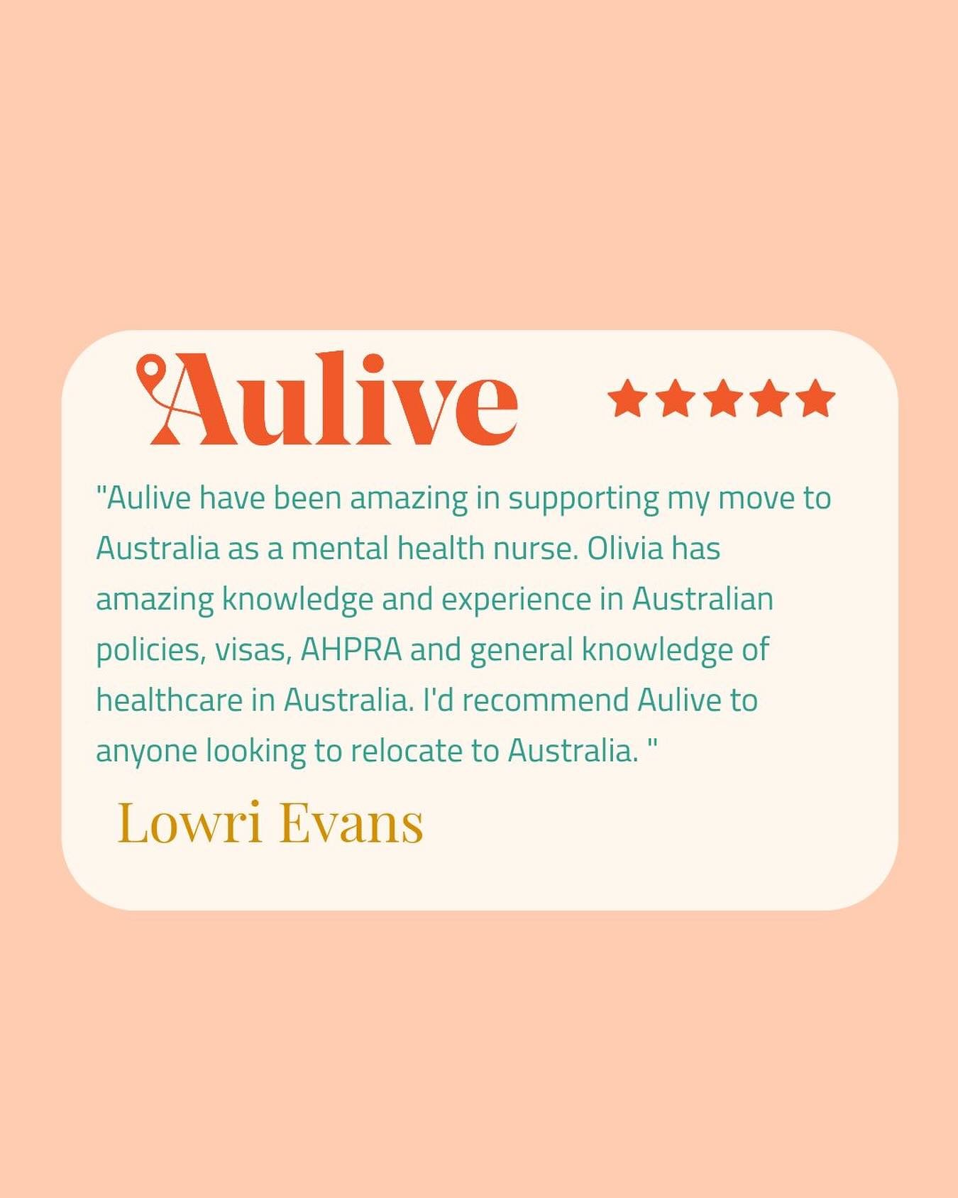 So proud to support nurses like Lowri on their move to Australia 💛

Thanks for trusting Aulive!

#Aulive #NursingJourney #RelocateWithConfidence #AHPRA #AussieNurse