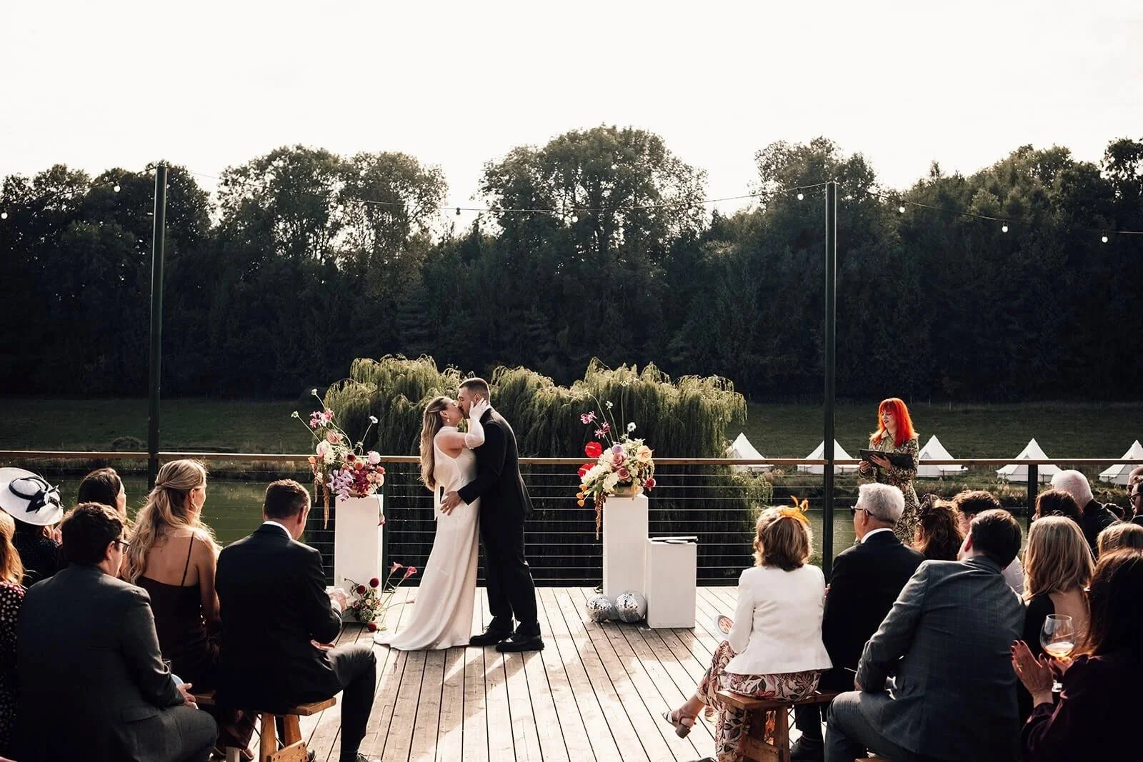 wedding ceremony at Hadsham Farm