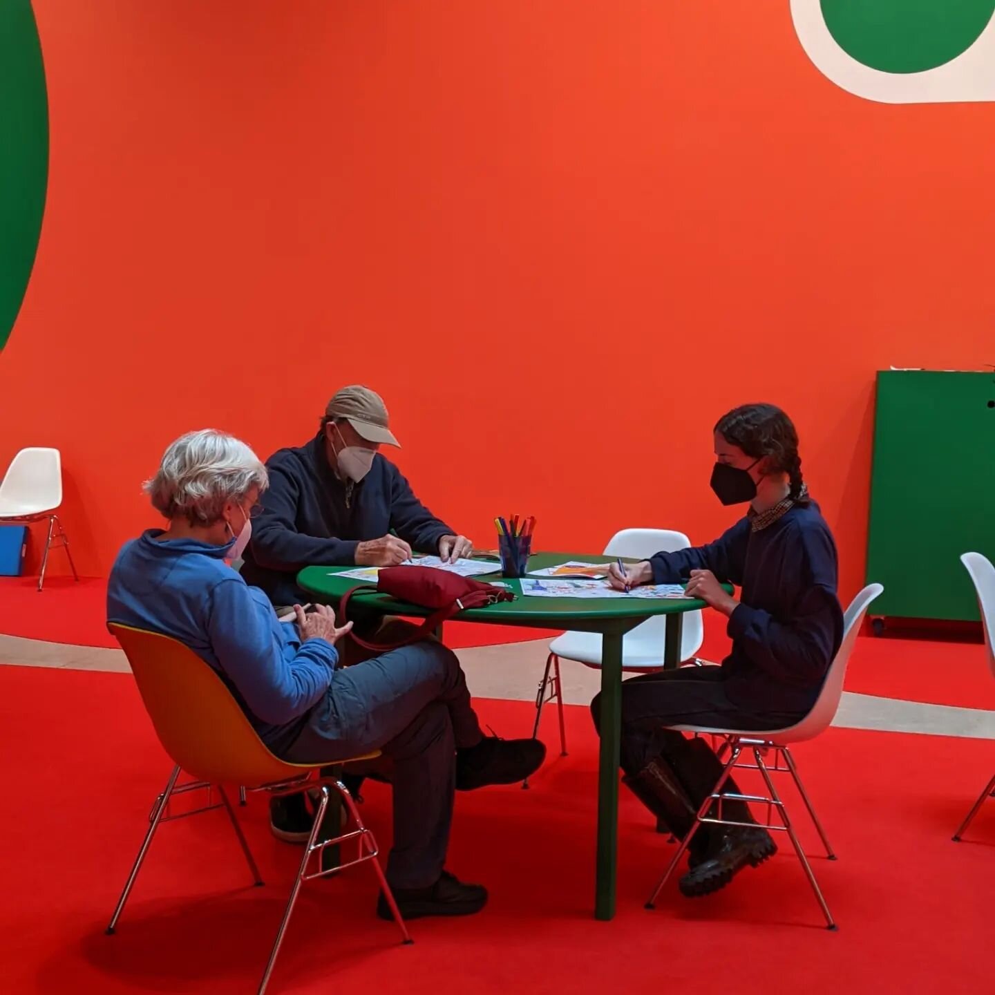 Ad Minoliti at Tate St. Ives. I enjoyed coloring in beautiful black and white illustrations with the fam and reading zines on feminist and queer topics! 🌈

[A short description from the Tate]
'Their colourful and geometric paintings draw on the rich