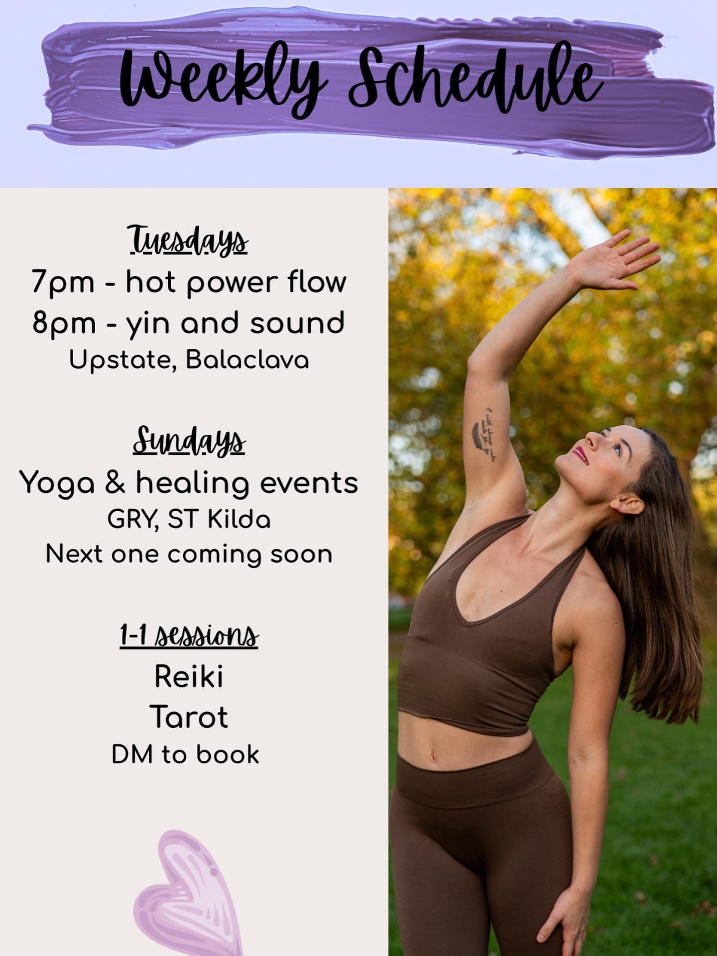 Weekly Schedule at Wild Peace Healing ✨🧡🙏