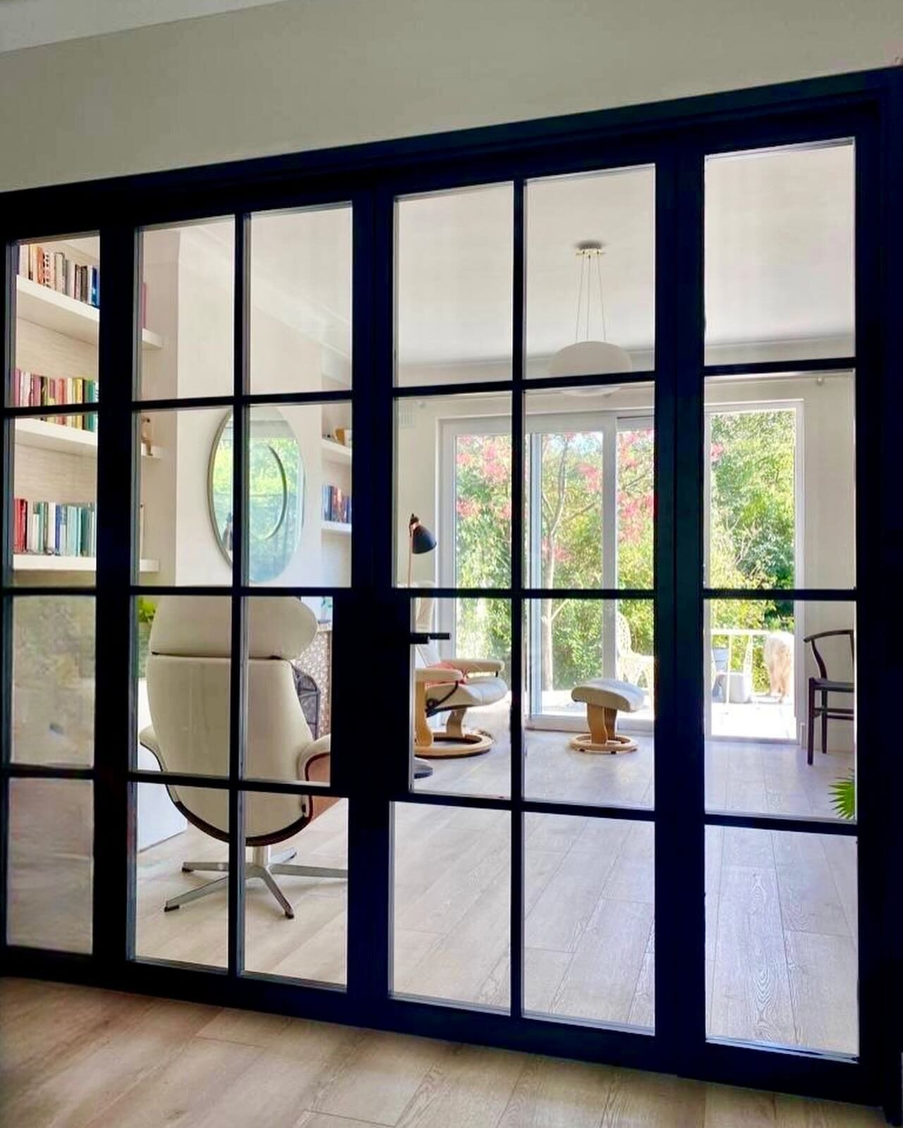 A recently completed room design. The addition of two doors - one out to the garden and an internal crittall one helped transform this room creating a more functional, bright and airy space catered specifically to this family&rsquo;s needs. Swipe for