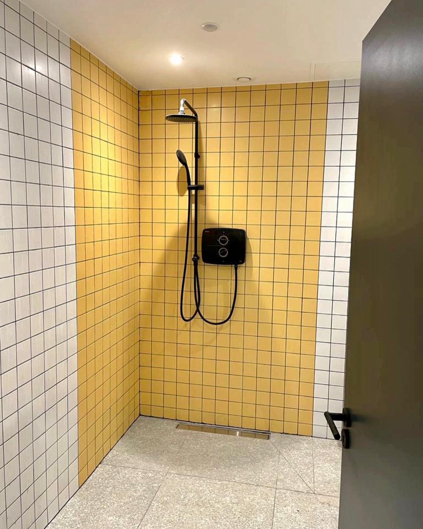 Photos from a recently completed commercial project. The space consisted of 3 car parking spots in an underground carpark. The brief was to create 3 vibrant shower rooms for commuting cyclists. This was achieved with careful planning and colourful ti