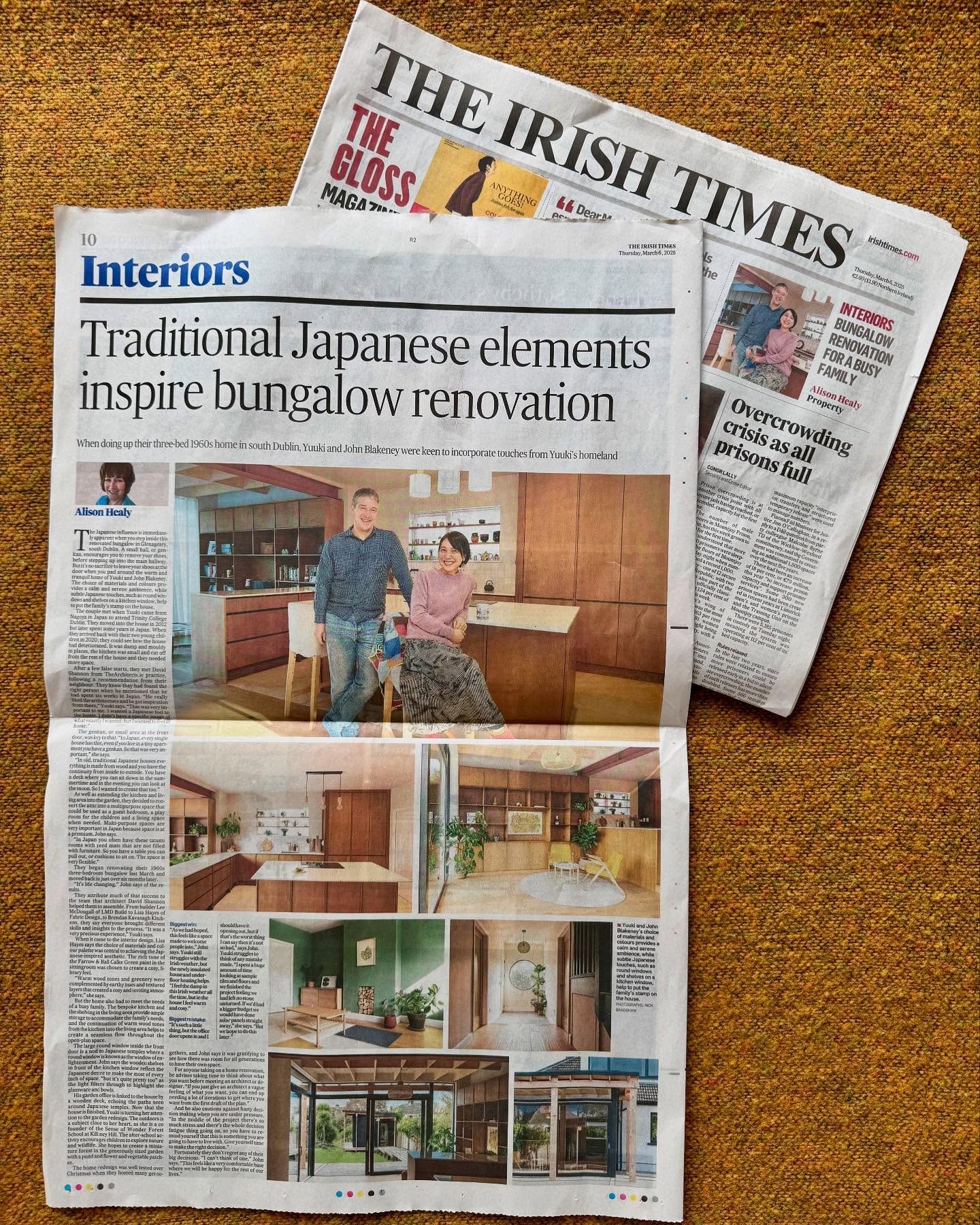 Brilliant to see our latest project in today&rsquo;s @irishtimesnews 
Thanks to our lovely clients and incredible teamwork with @thearchitects.ie @brendankavanaghfurnitureltd and @lmd_build for making it such a great project to work on 

📸 @johnny.m